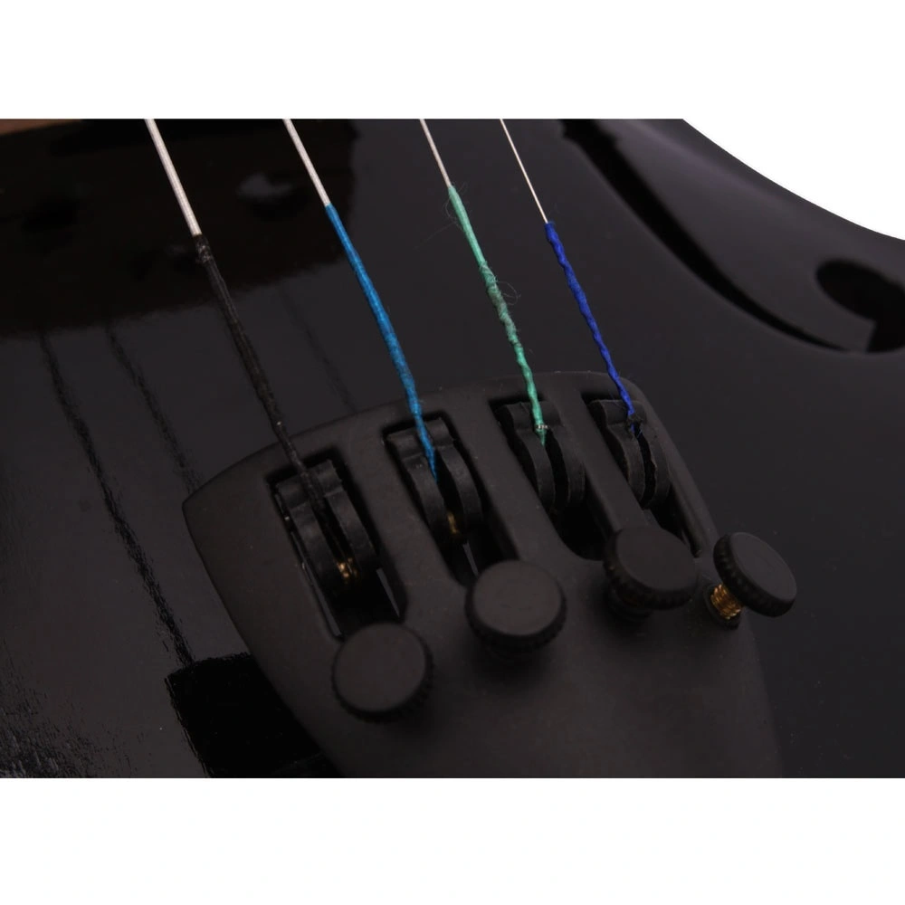 GV100 4/4 Violin Accessories Kit Complete Bundle Acoustic Violin Case Bow Rosin Strings Tuner Shoulder Rest Black view 3