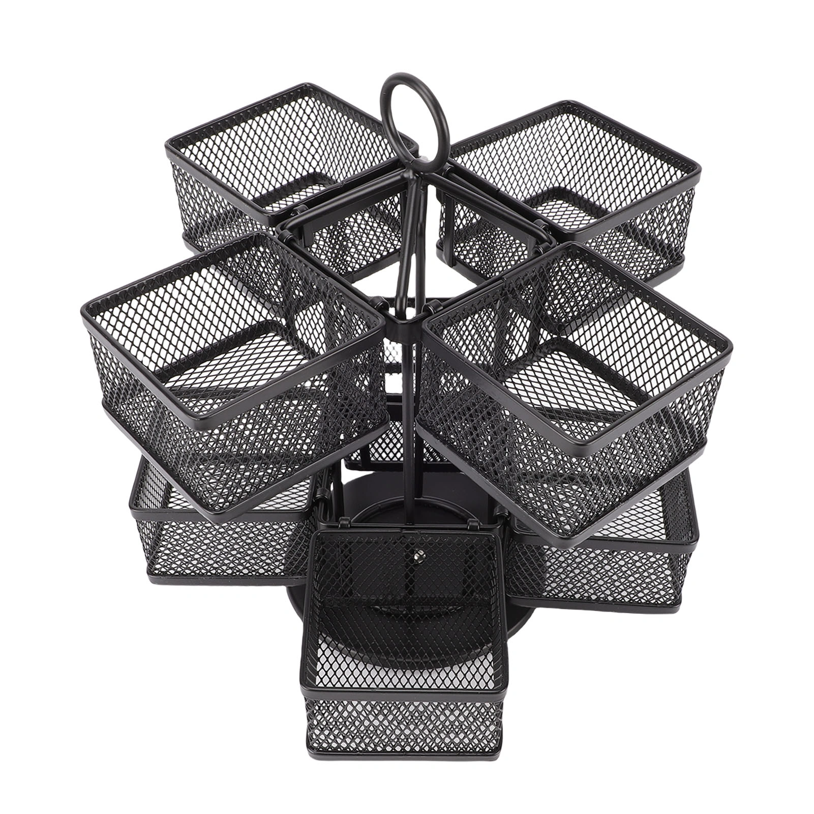2-Tier Tea Bag Organizer with 8 Removable Baskets, Rotating Tea Bag Rack Stores Up to 96 Teabags, Black for Kitchen view 3