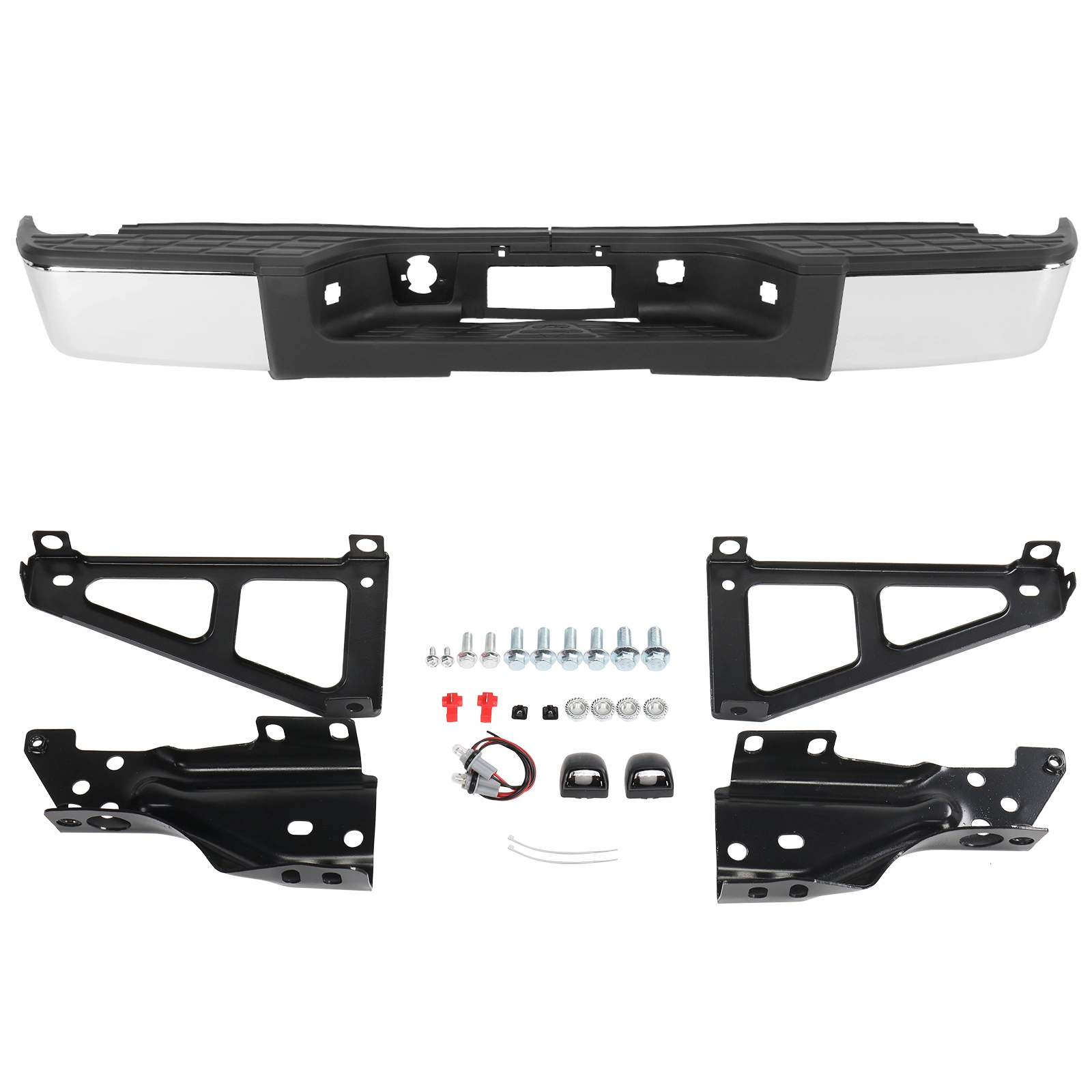 Rear Bumper Cover for Chevrolet Silverado 1500 2007-2013 Silver Steel No Hole