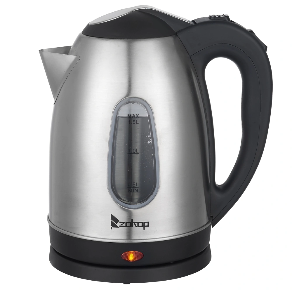 ZOKOP HD-1802S 1.5L Electric Kettle 1200W Stainless Steel w/ Water Window - Code 00574412