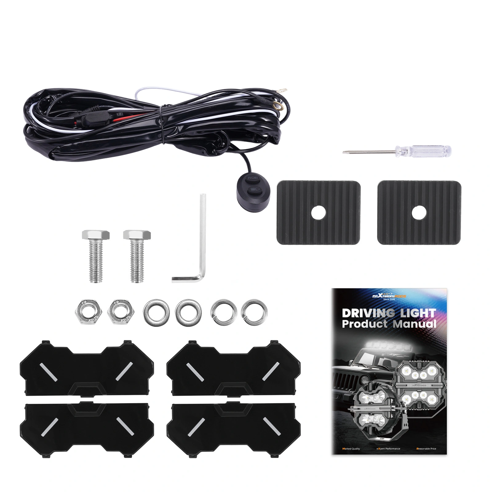 7" LED Light Pods 12V 332W Round Spot Beam RGB DRL White Amber Off Road Driving Lights