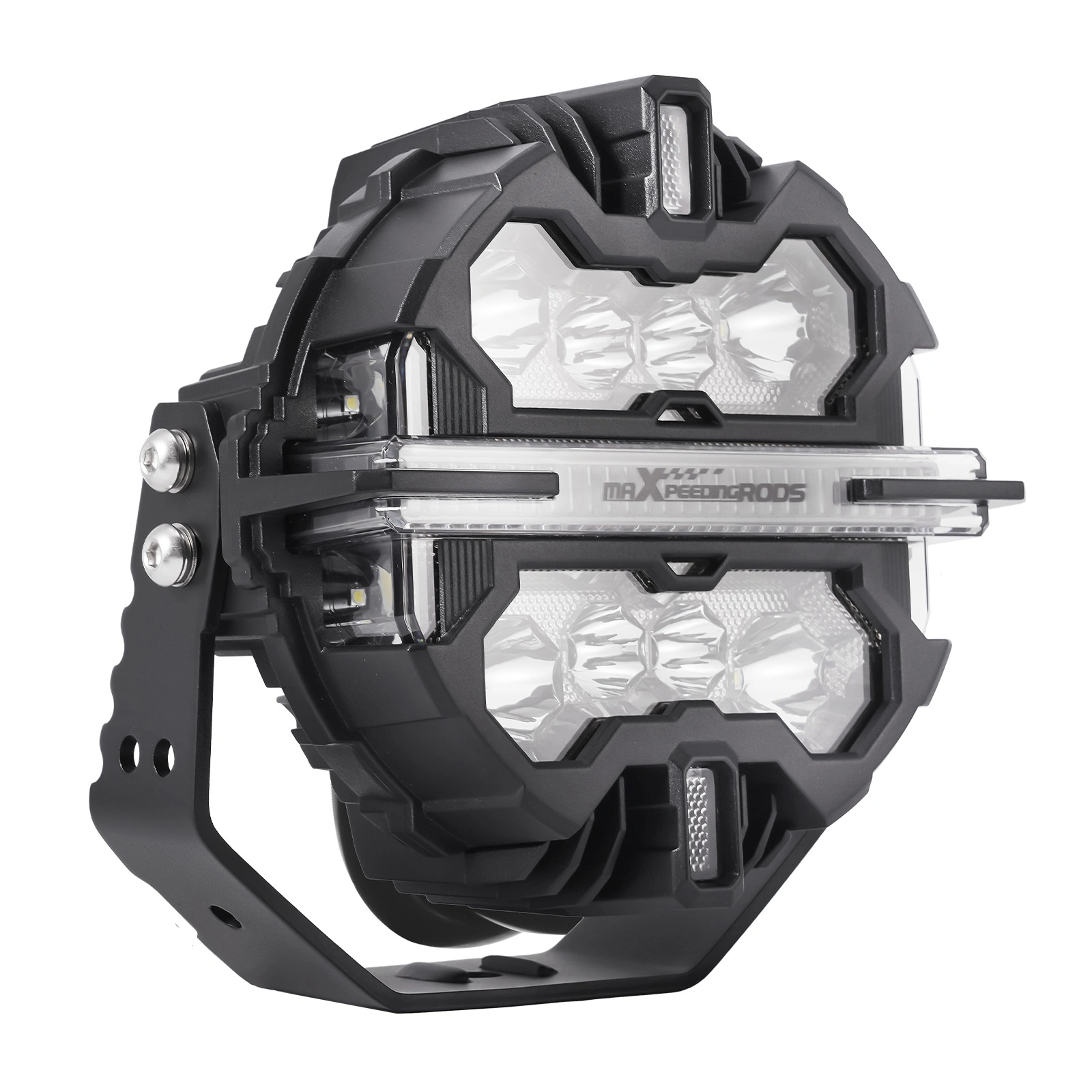 7" LED Light Pods 12V 332W Round Spot Beam RGB DRL White Amber Off Road Driving Lights view 2
