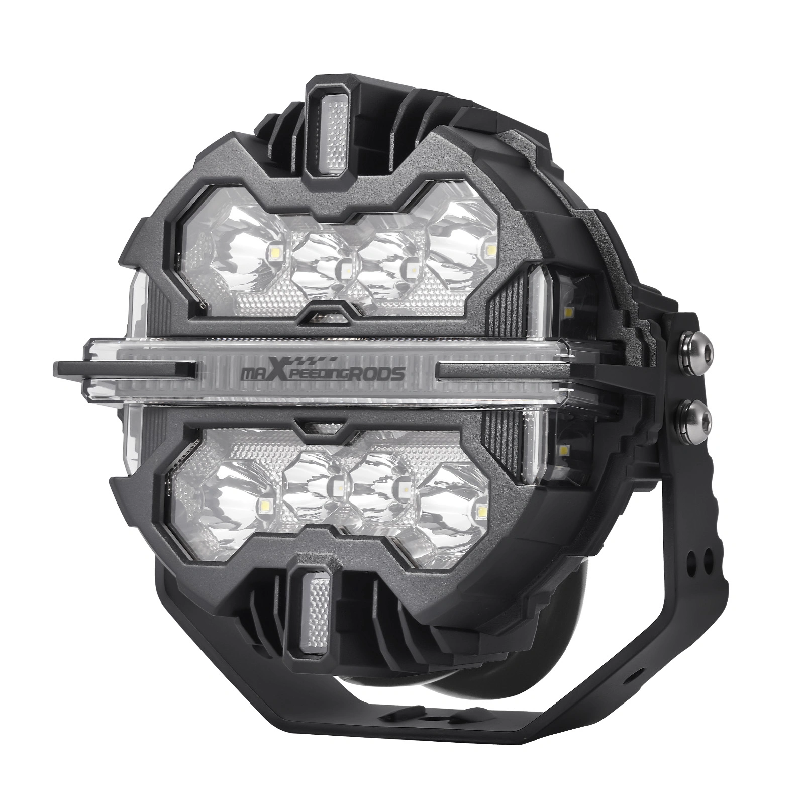 7" LED Light Pods 12V 332W Round Spot Beam RGB DRL White Amber Off Road Driving Lights view 5
