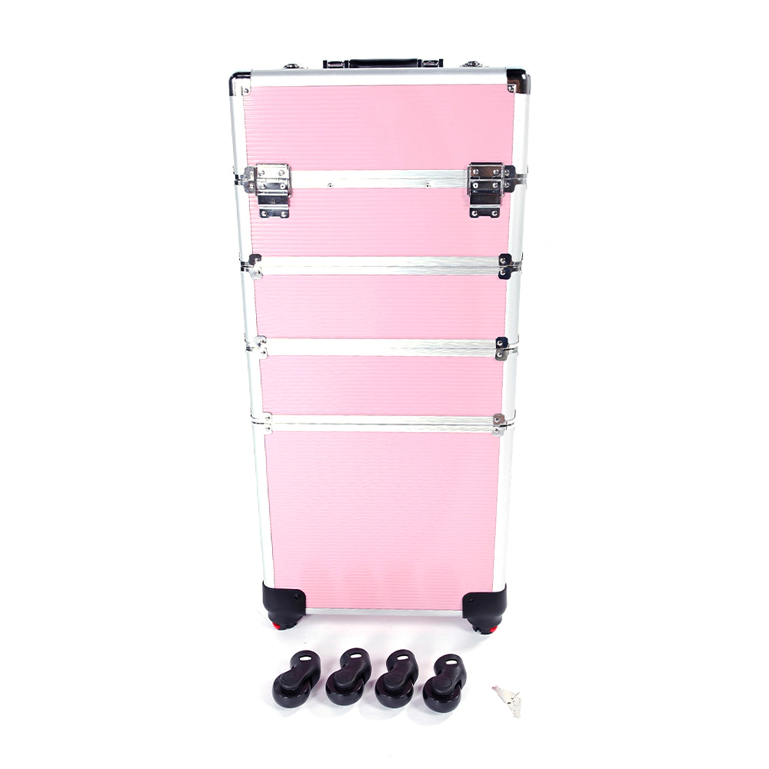 4-in-1 Aluminum Cosmetic Makeup Case, Tattoo Storage Box in Pink view 11