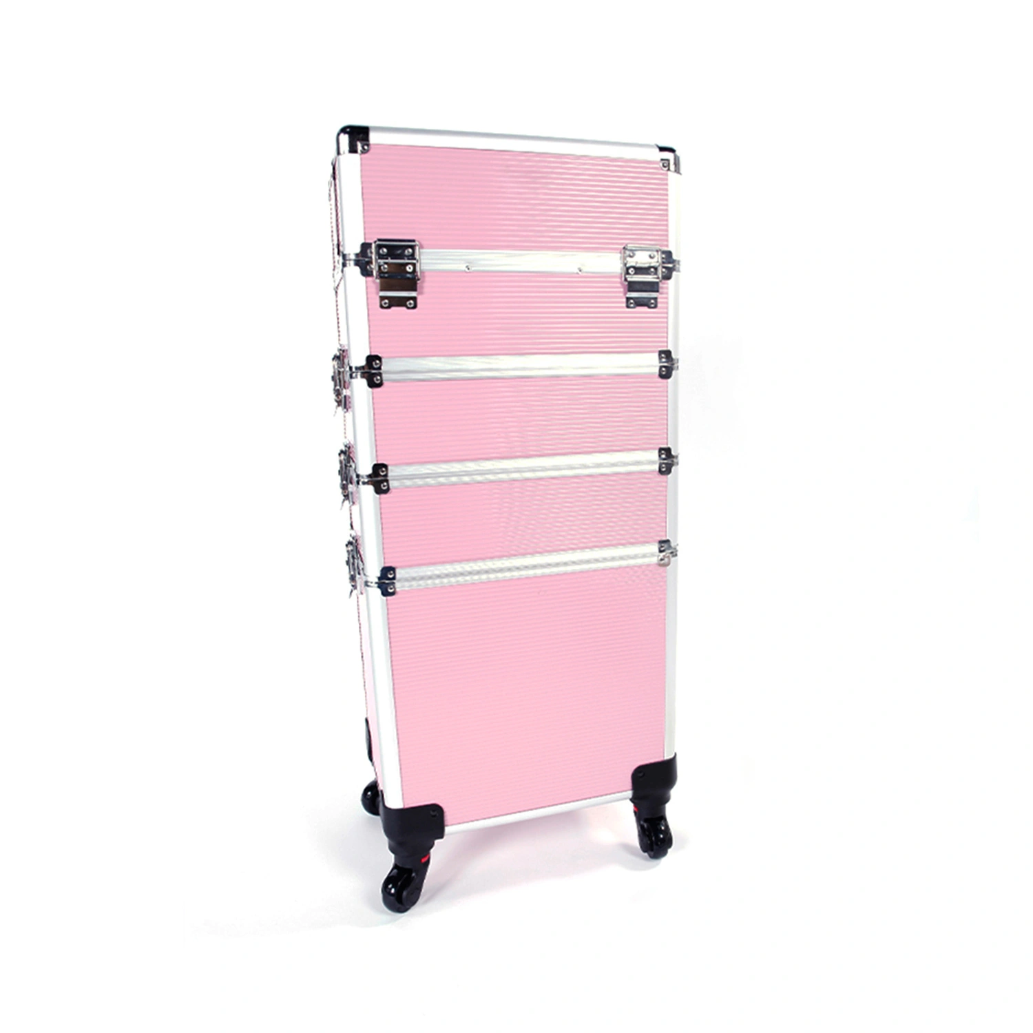 4-in-1 Aluminum Cosmetic Makeup Case, Tattoo Storage Box in Pink view 14