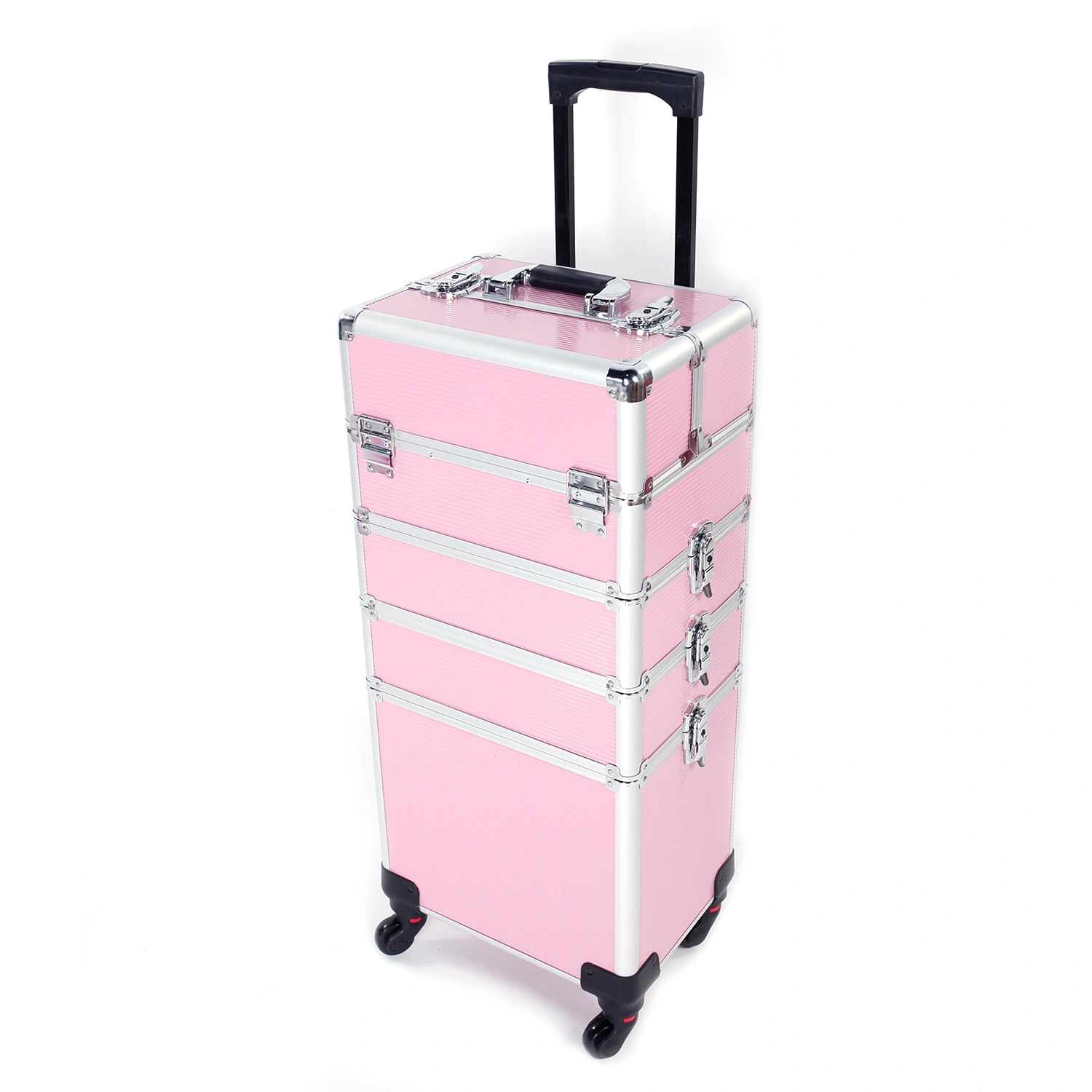 4-in-1 Aluminum Cosmetic Makeup Case, Tattoo Storage Box in Pink view 16
