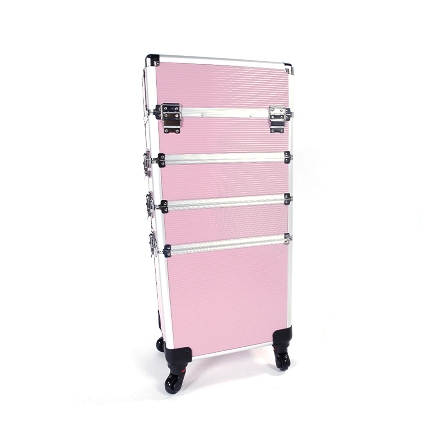 4-in-1 Aluminum Cosmetic Makeup Case, Tattoo Storage Box in Pink view 5