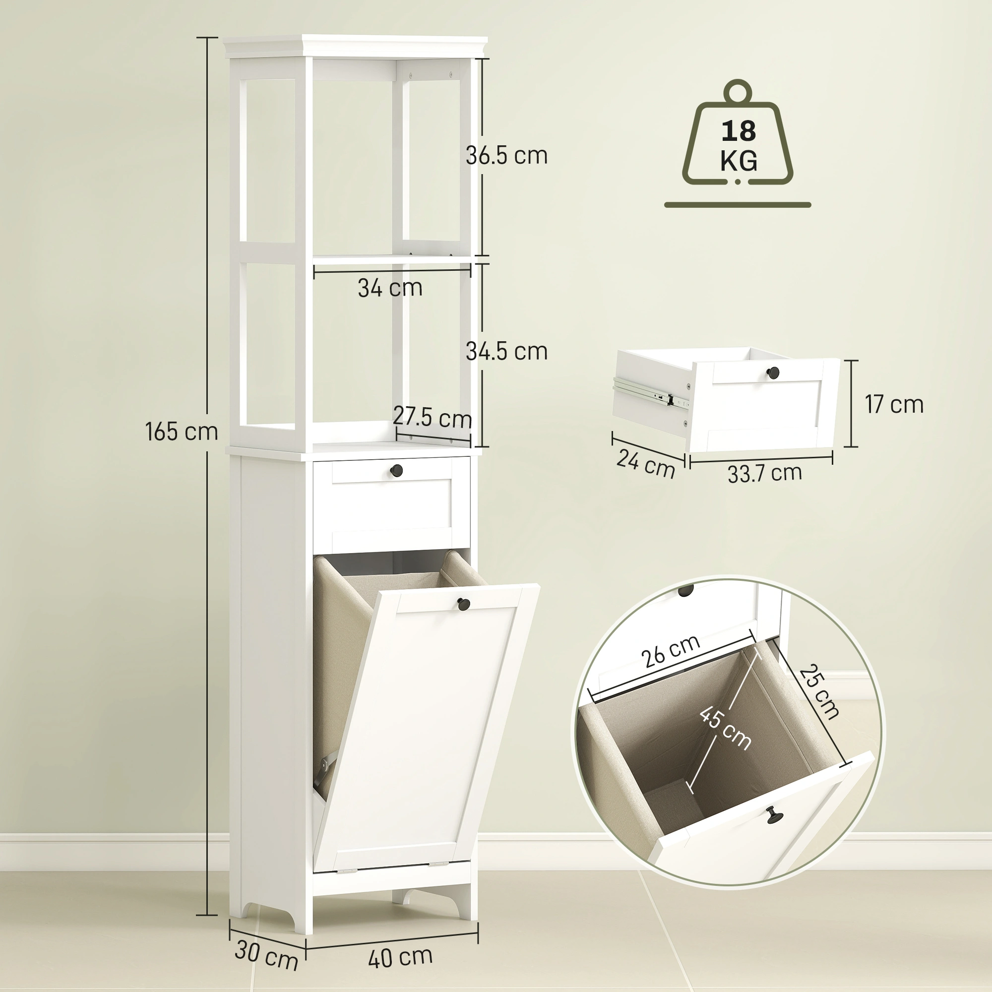 Wall Mount Bathroom Cabinet with Mirror, 3-Tier Storage Organizer for Toiletries, Towel Bar, Waterproof, Stainless Steel view 4