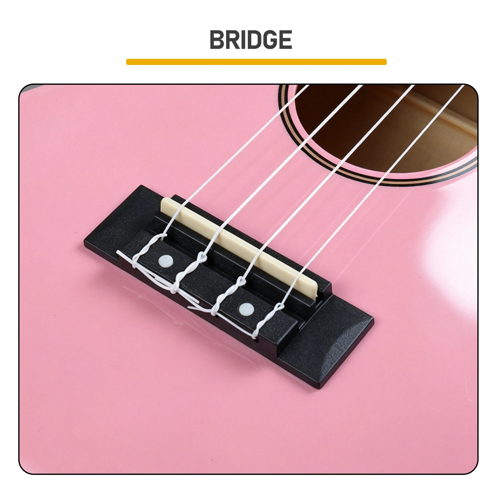 23in Linden wood body rosewood fingerboard ukulele, cotton bag, capo, strap, picks*2, tuner, Strings, Dust cloth view 11