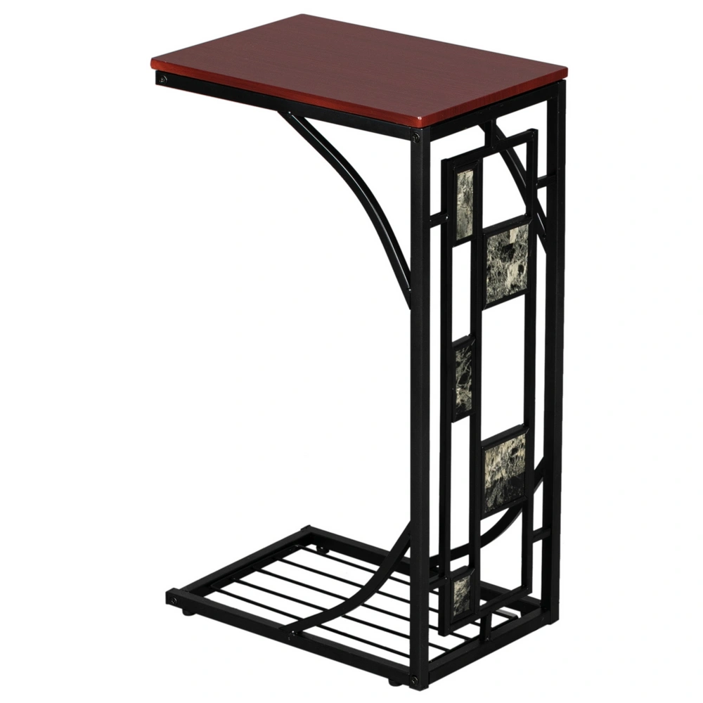 Brown Iron Side Table / Coffee Table - Compact Metal Accent Table