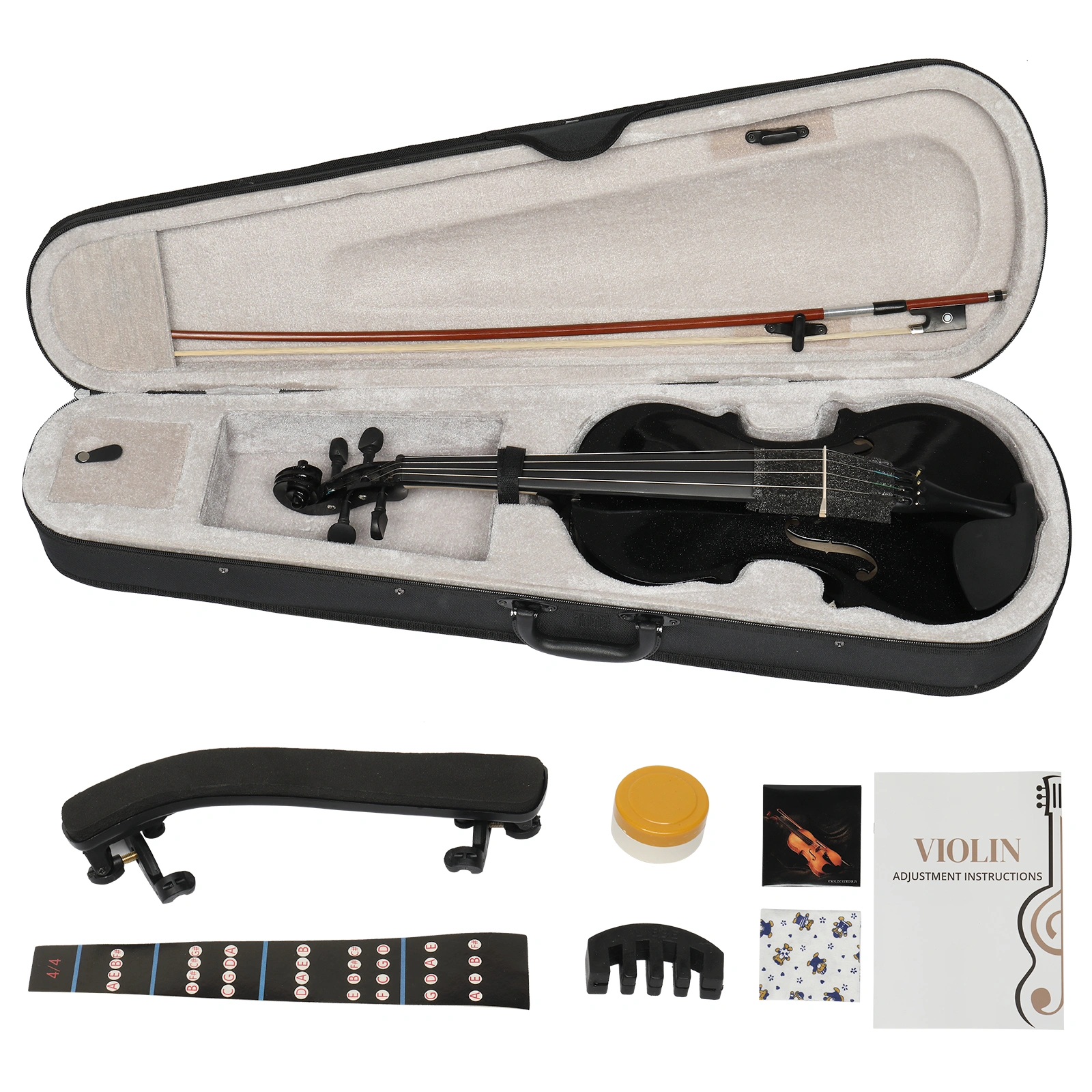 4/4 Full Size Violin Bundle for Beginners - Includes Hard Case, Bow, Shoulder Rest, Rosin & Extra Strings view 2