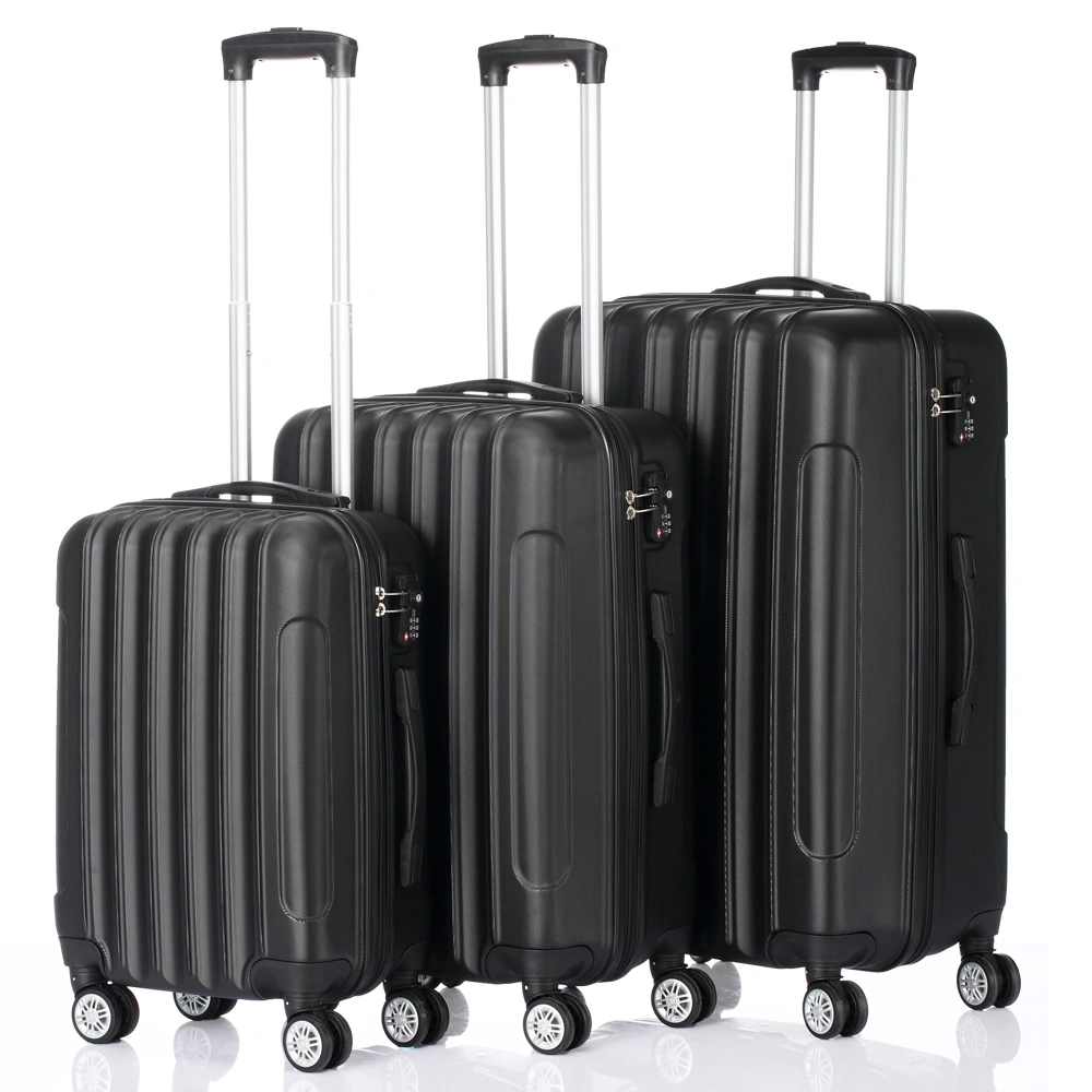 3-in-1 Travel Suitcase Large Capacity Rolling Carry-On Bag Backpack Organizer Black Multifunctional Luggage view 2