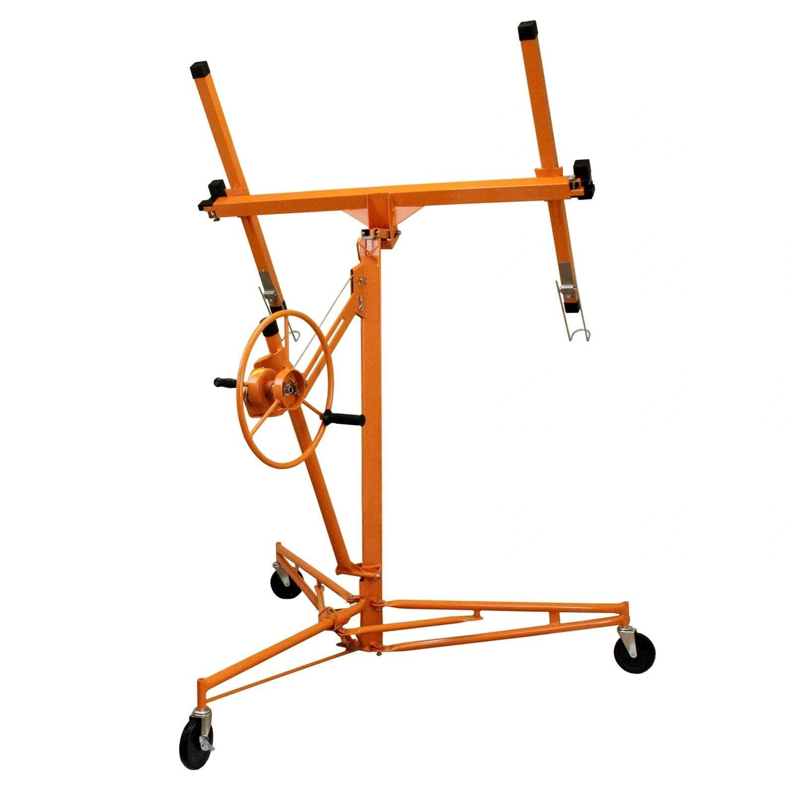 11FT Drywall Lifter Panel Hoist Jack with Rolling Caster, Lockable 150lbs Capacity