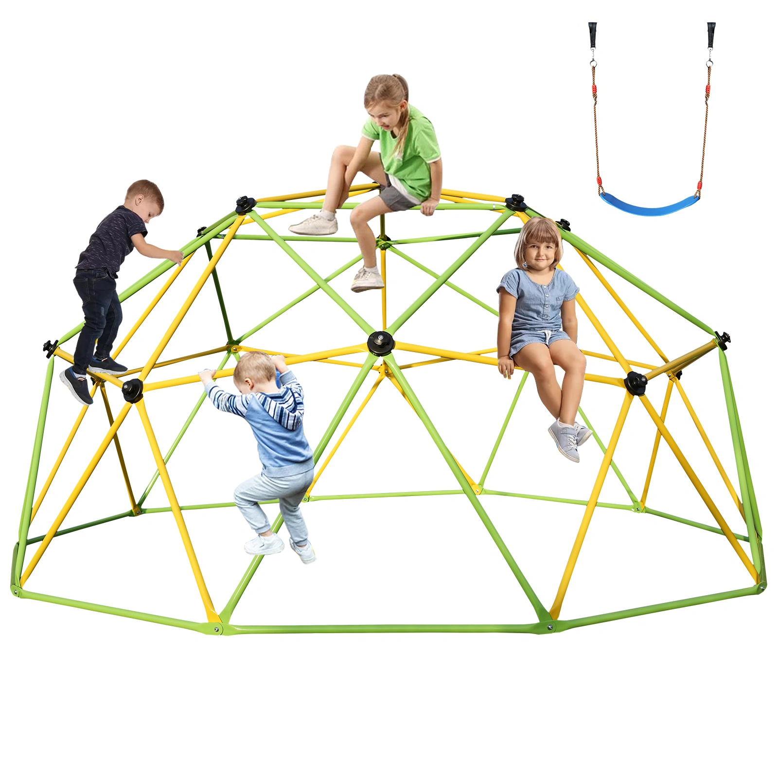 10FT Green Kids Climbing Dome, Jungle Gym Play Structure for Park Playground