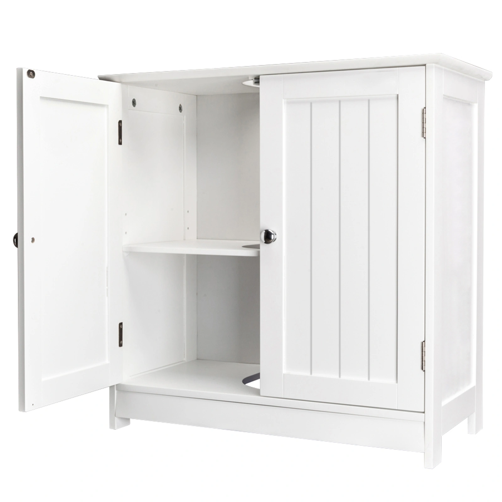 White Bathroom Sink Cabinet with Storage, Under Sink Vanity Organizer, Waterproof Sink Side Storage Shelf