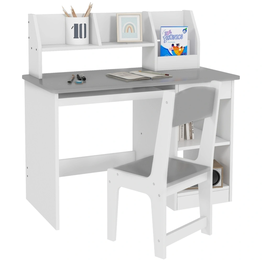 Kids Desk and Chair Set, Adjustable Height Study Table and Seating, for Bedroom, Home Office, School