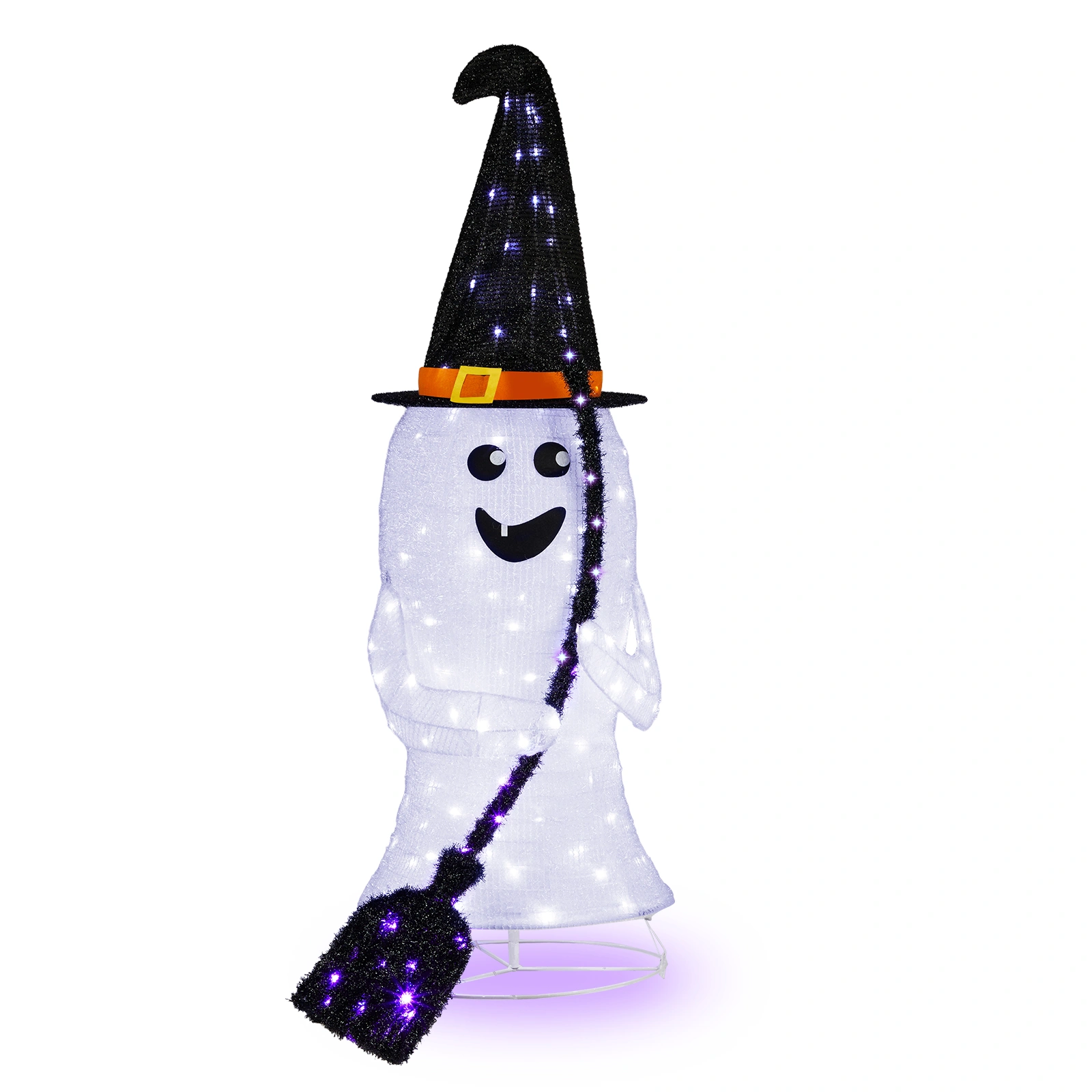 4ft LED Ghost Halloween Decor, 100 Lights Outdoor Haunted House Yard Prop, Waterproof Ghostly Figure