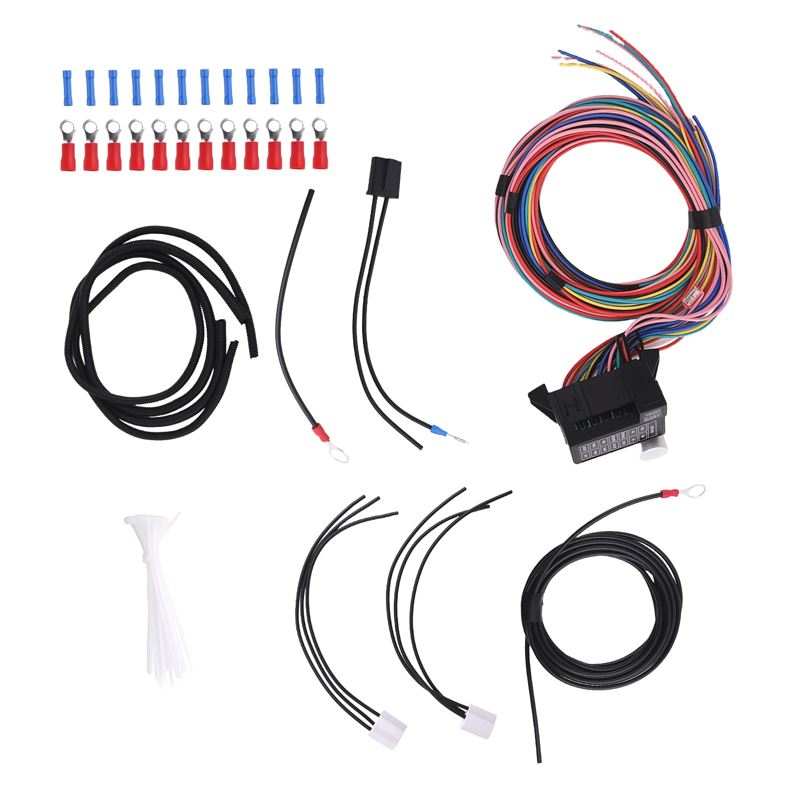 Rod 14 Fuse Wire Harness Kit fit for Street Muscle Car Universal 12V System Assembly view 6