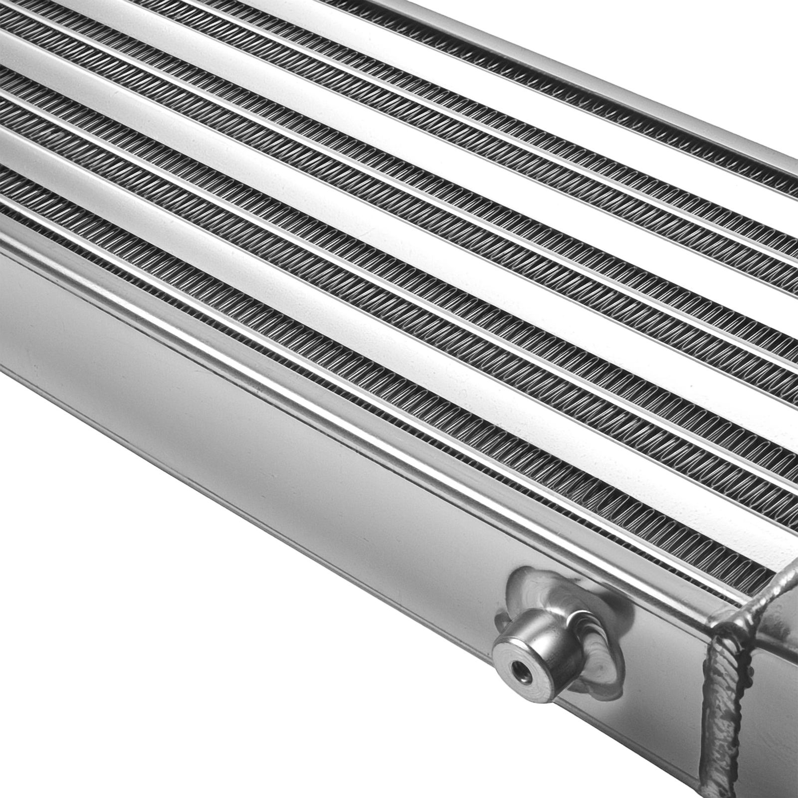 Universal Turbo Front Mount Intercooler - Aluminum 27"x7"x2.5" Core, 2.5" Inlet/Outlet, Direct Fit for Performance Upgrade view 6