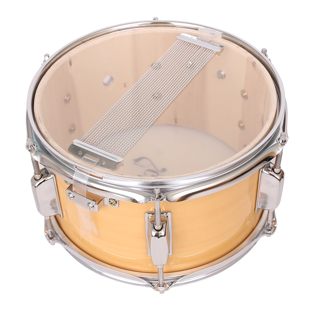10 x 6 Inch Snare Drum, Poplar Wood Drum Percussion Set, Natural Wood Color