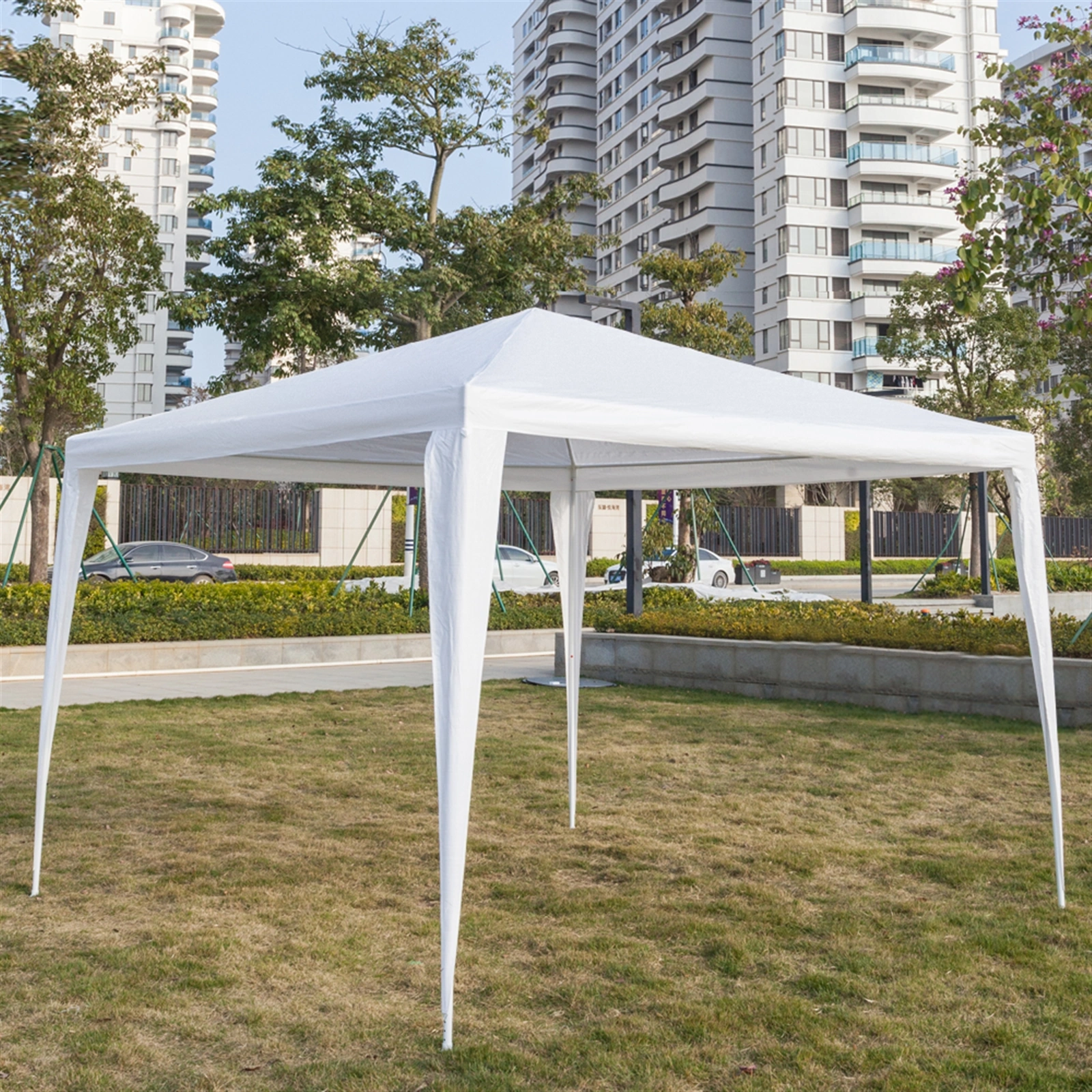 3x3m Waterproof Outdoor Tent with Spiral Tubes - White Pop-Up Canopy Shelter view 12