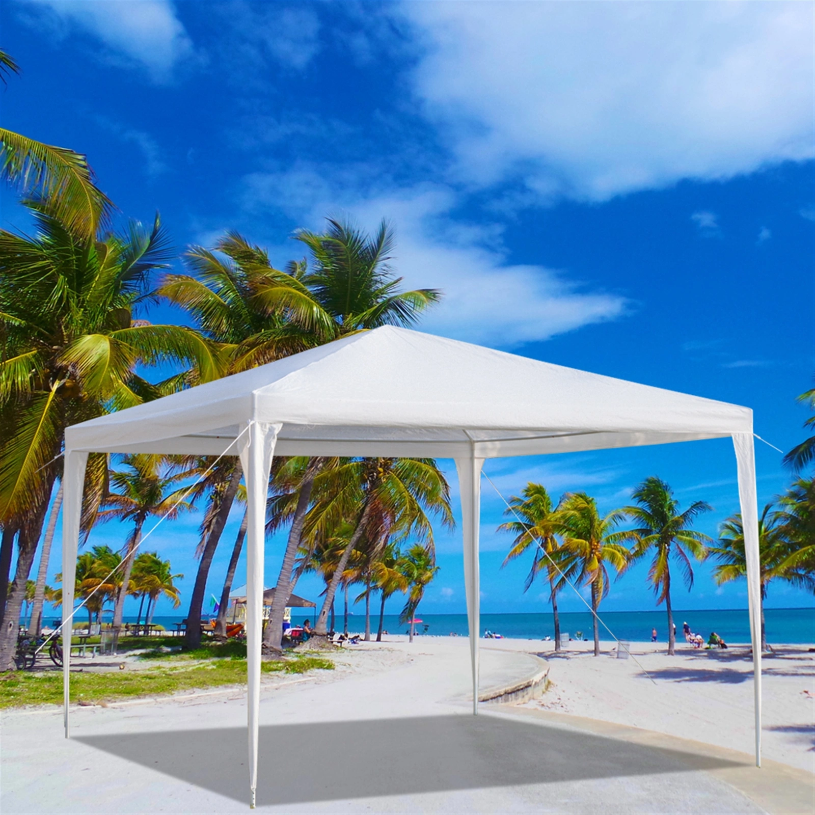 3x3m Waterproof Outdoor Tent with Spiral Tubes - White Pop-Up Canopy Shelter view 13