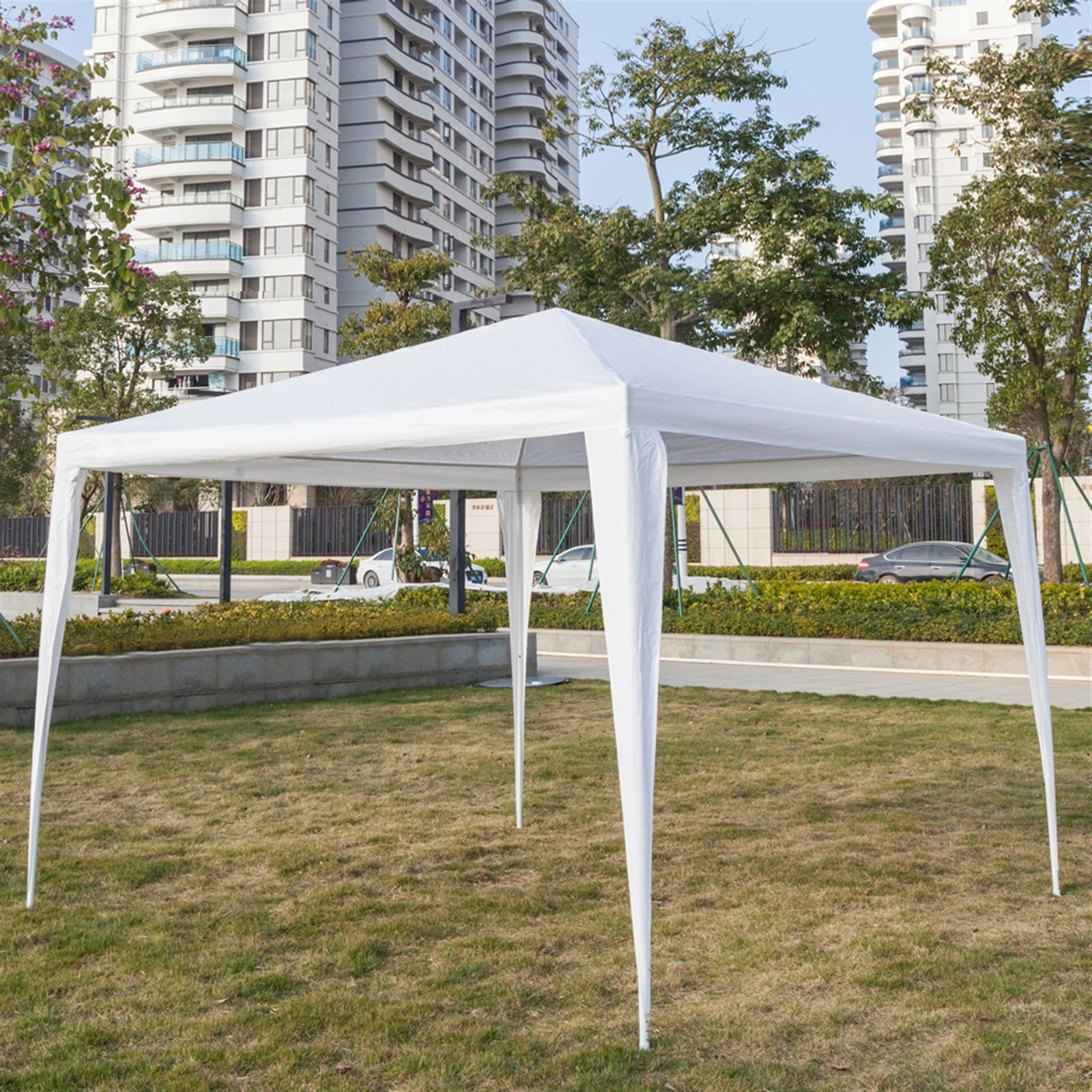 3x3m Waterproof Outdoor Tent with Spiral Tubes - White Pop-Up Canopy Shelter view 14