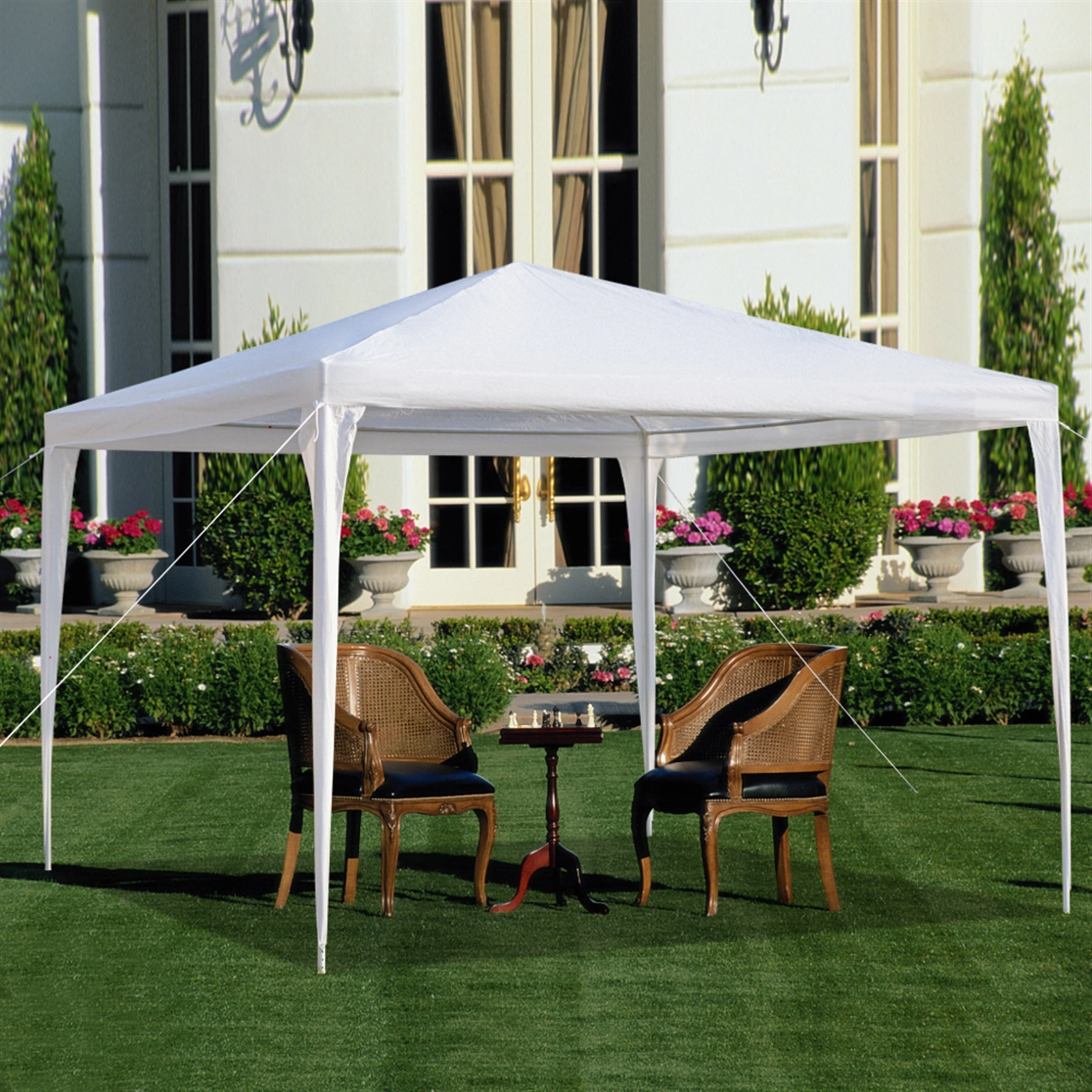 3x3m Waterproof Outdoor Tent with Spiral Tubes - White Pop-Up Canopy Shelter view 15
