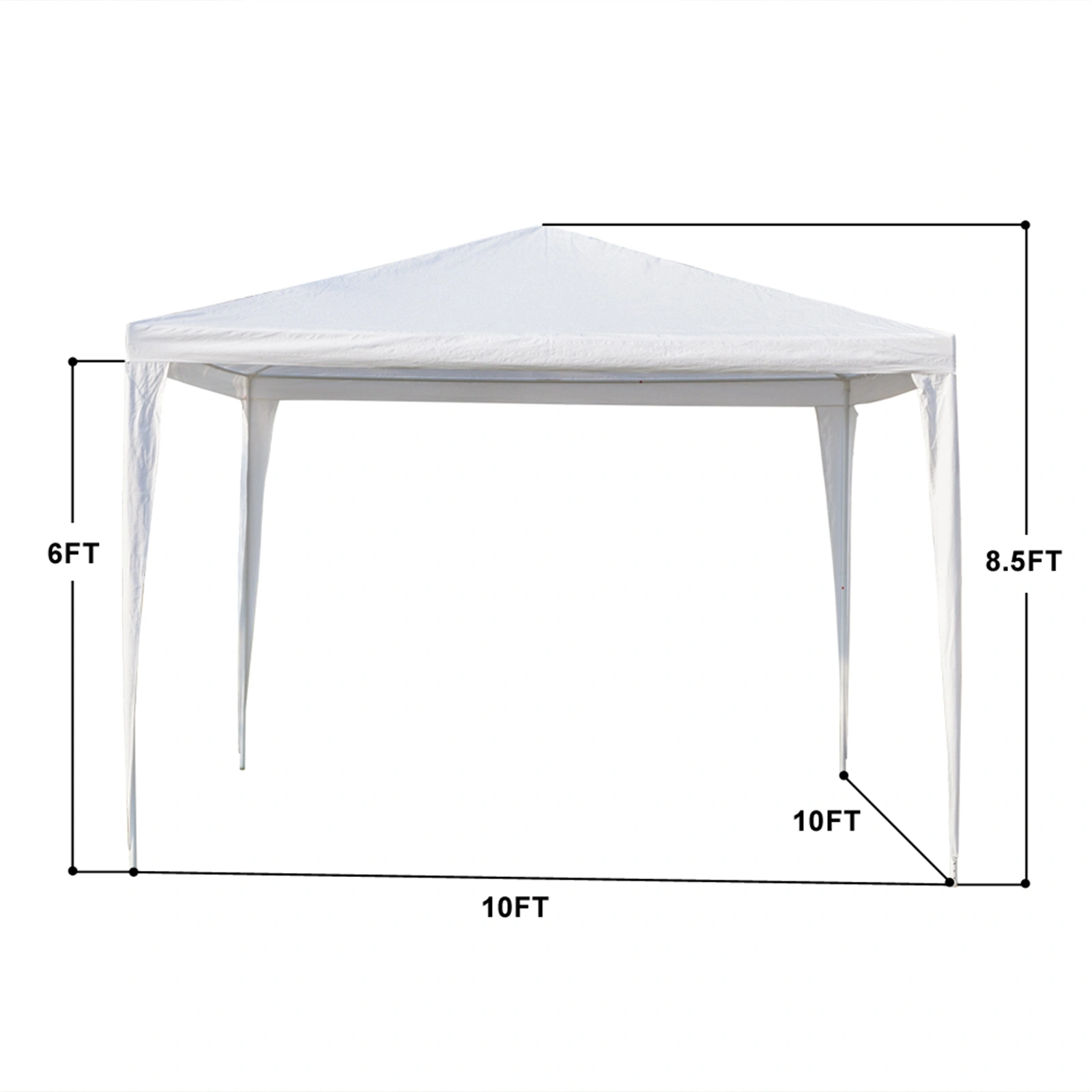 3x3m Waterproof Outdoor Tent with Spiral Tubes - White Pop-Up Canopy Shelter view 16