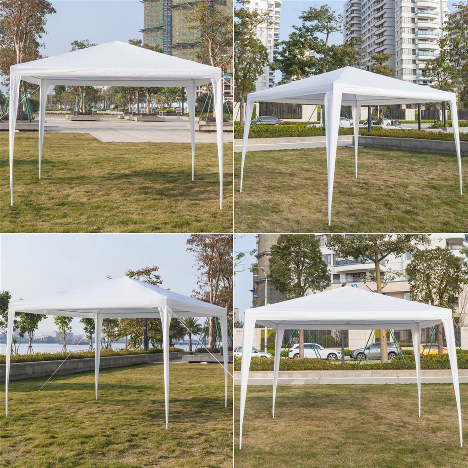 3x3m Waterproof Outdoor Tent with Spiral Tubes - White Pop-Up Canopy Shelter view 25