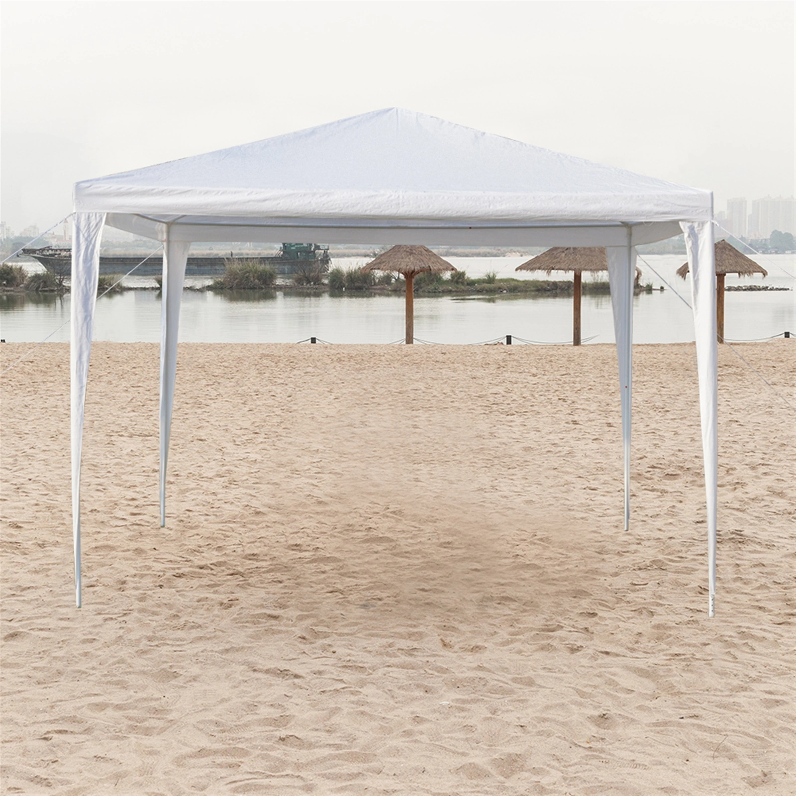 3x3m Waterproof Outdoor Tent with Spiral Tubes - White Pop-Up Canopy Shelter view 4