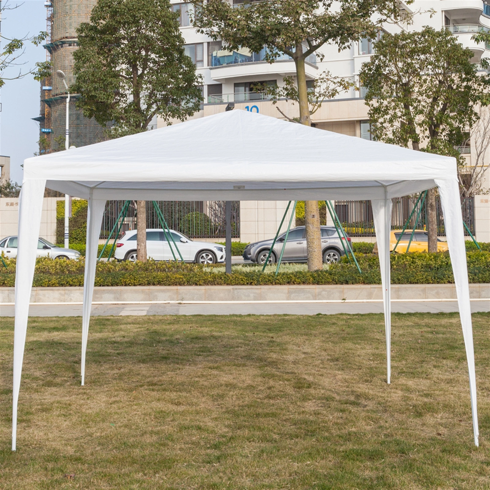 3x3m Waterproof Outdoor Tent with Spiral Tubes - White Pop-Up Canopy Shelter view 6
