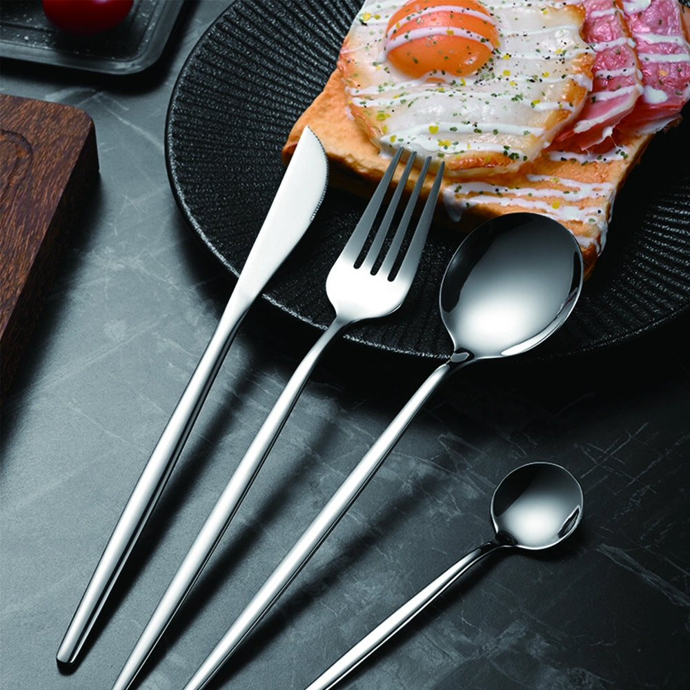 30pc Stainless Steel Cutlery Dinner Set with Metal Stand Rack Polished Forks Spoons