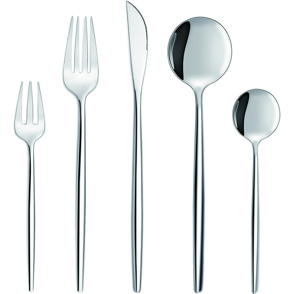 30pc Stainless Steel Cutlery Dinner Set with Metal Stand Rack Polished Forks Spoons view 3