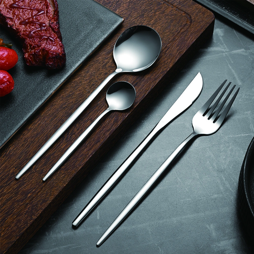 30pc Stainless Steel Cutlery Dinner Set with Metal Stand Rack Polished Forks Spoons view 5
