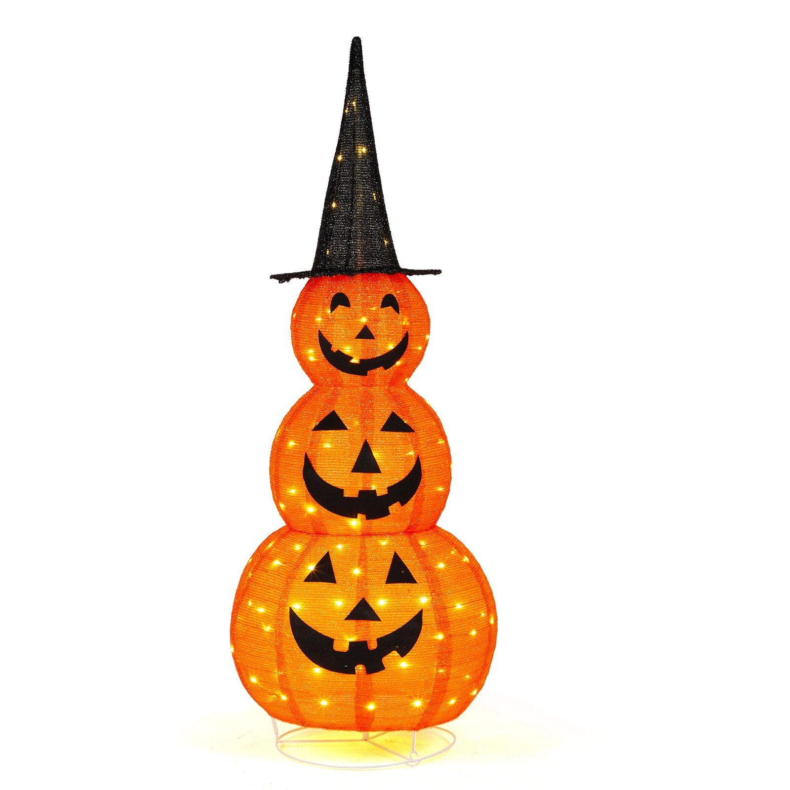 5ft Halloween Collapsible Pumpkin Decoration with 100 LED Lights