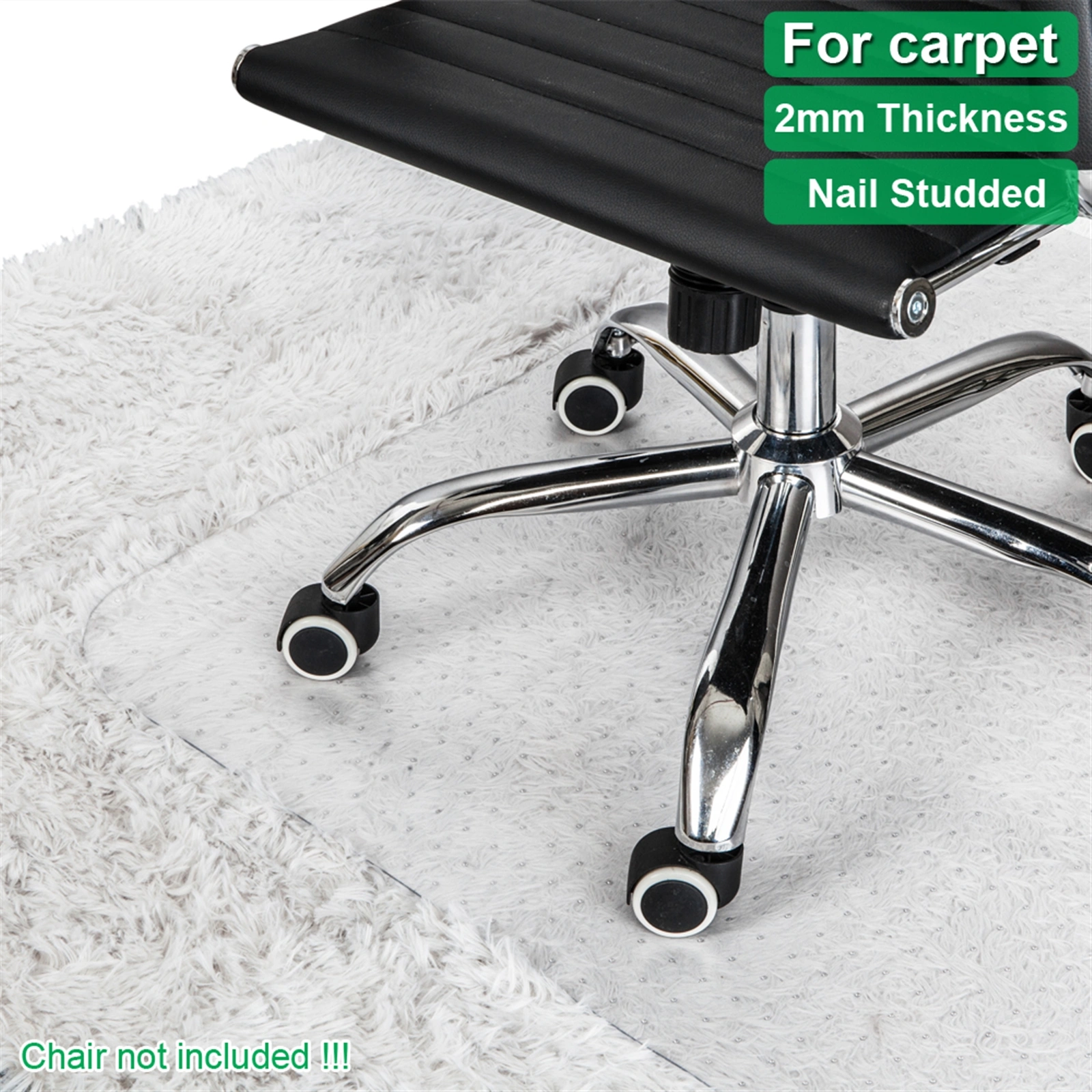Transparent PVC Floor Protection Mat - Rectangle Chair Mat for Home Office