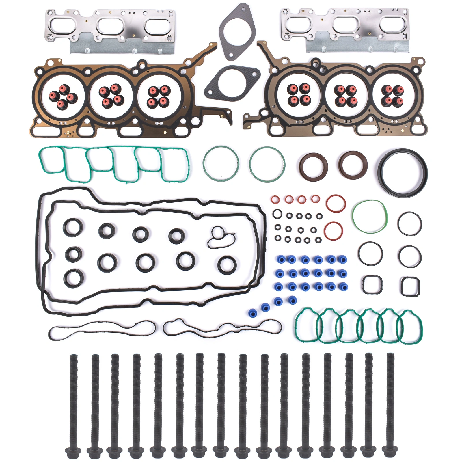 Engine Full Gasket Set with Head Bolts for 2011-2018 Ford Edge 3.5L - OE 7E5Z7H469C Replacement