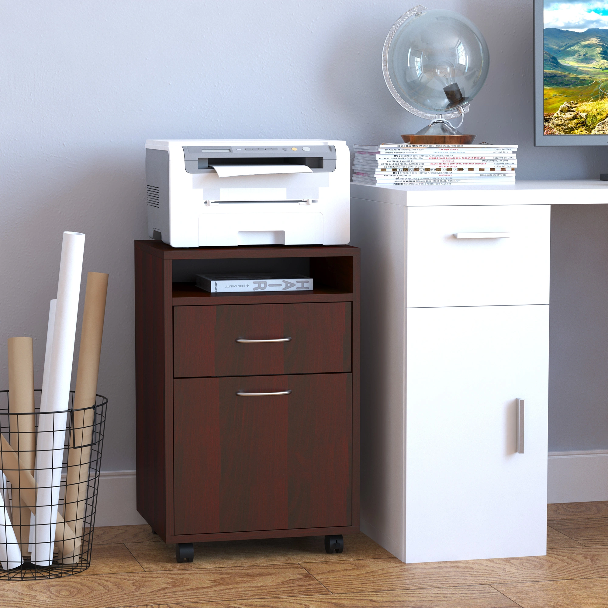 Modern Storage Cabinet, Freestanding Organizer Cupboard with Shelves for Kitchen, Bedroom, Bathroom