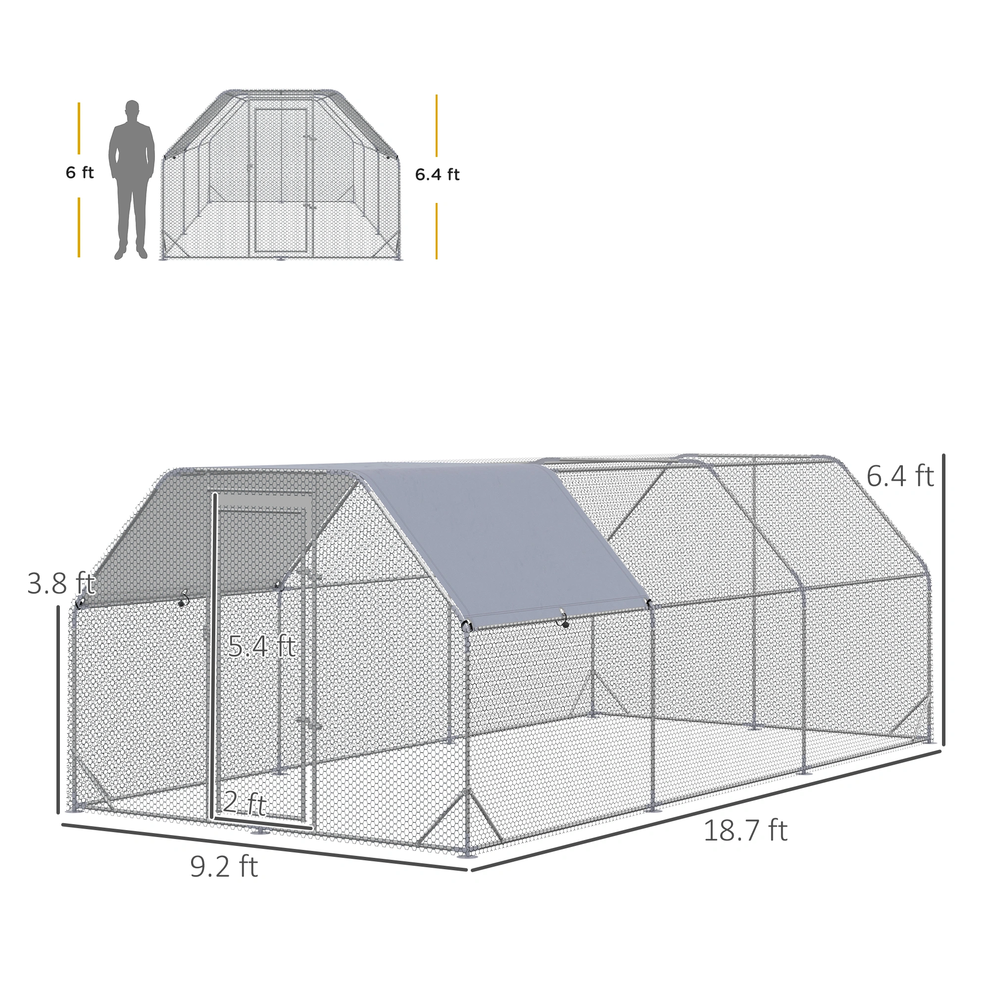 Heavy-Duty Outdoor Chicken Coop Hen House Poultry Shelter