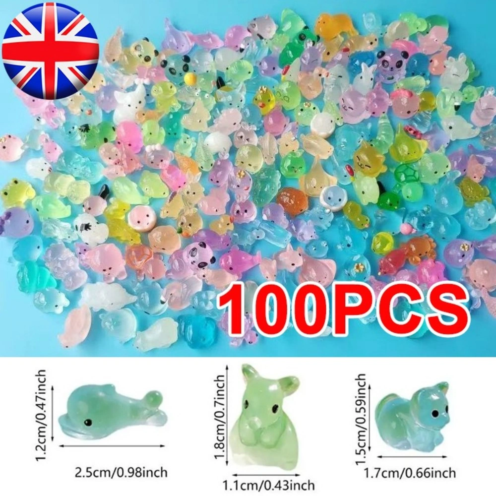 100Pcs Mini Luminous Resin Animals Glow In The Dark Mini Resin Animals Mixed view 3