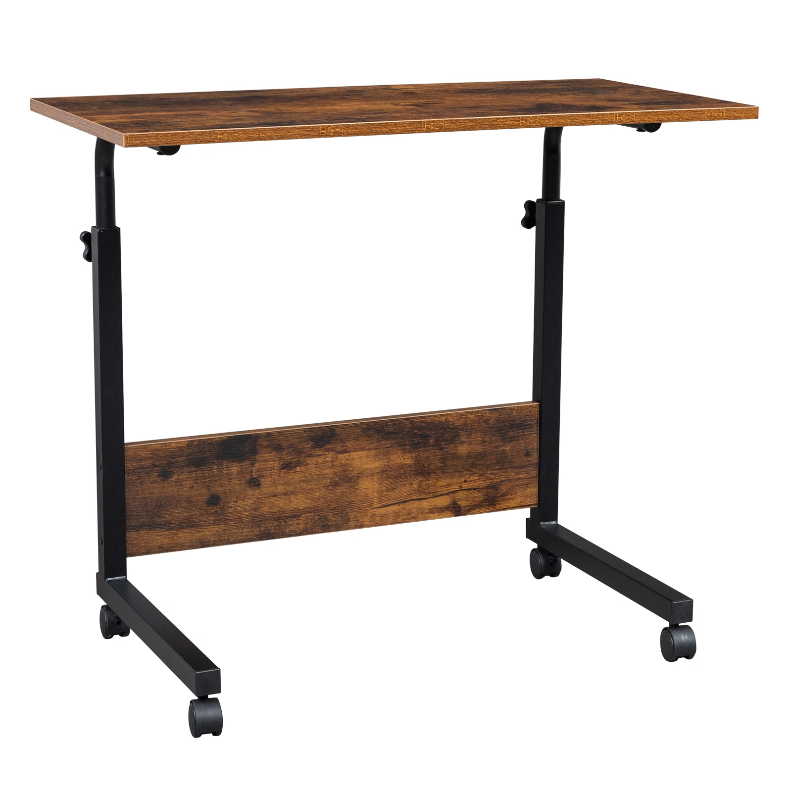 Rolling Height Adjustable Side Table, 15MM Chipboard & Steel, P2 Model with Baffle, Mobile Desk view 12