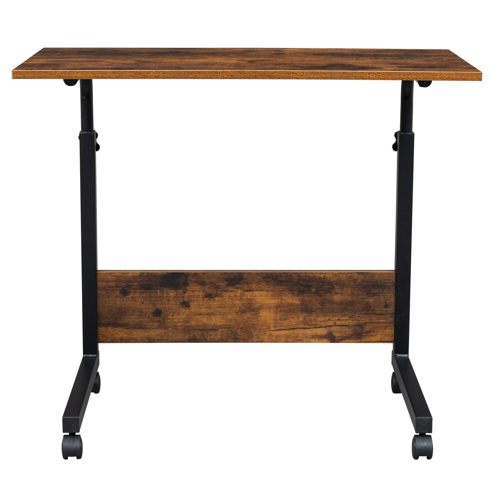 Rolling Height Adjustable Side Table, 15MM Chipboard & Steel, P2 Model with Baffle, Mobile Desk view 13