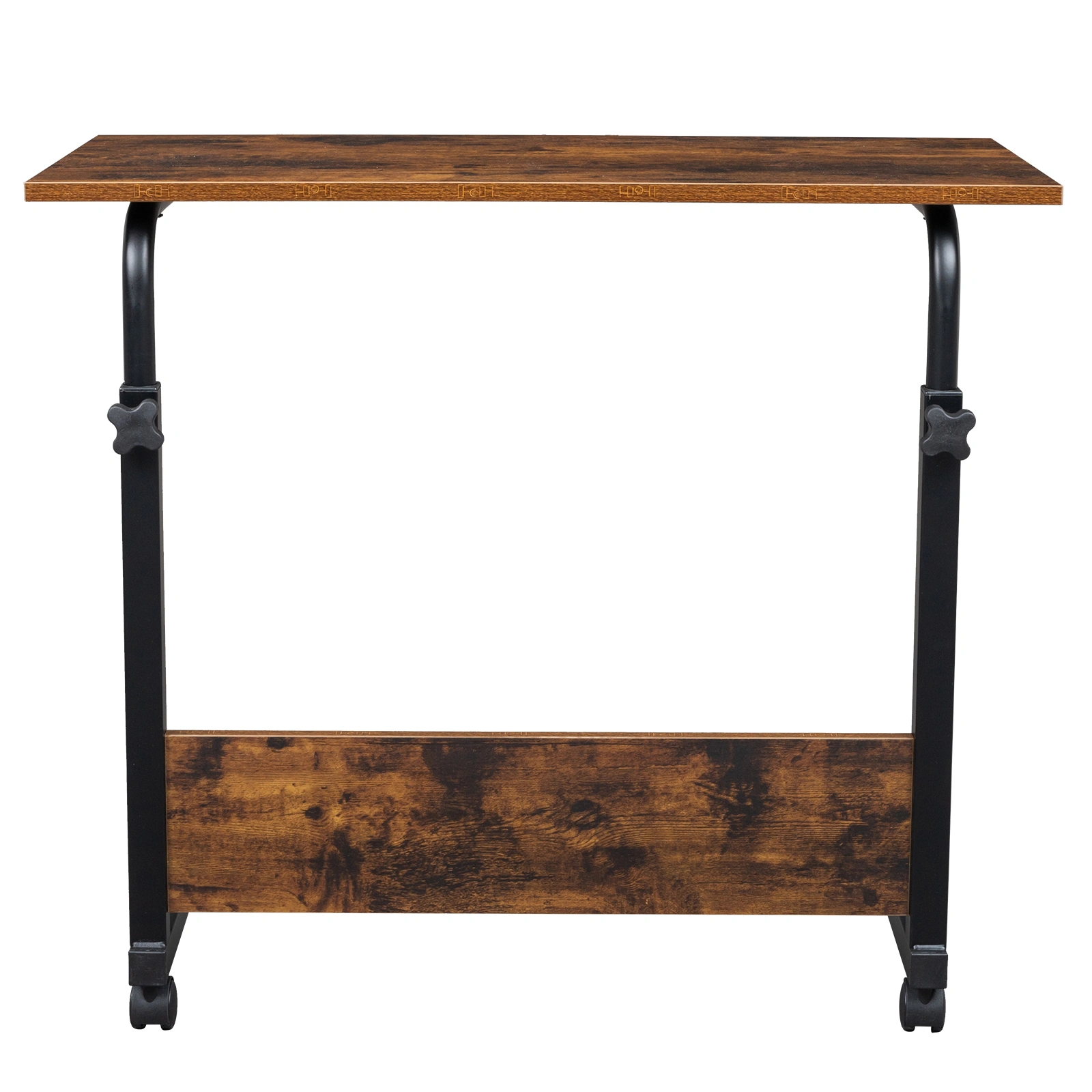 Rolling Height Adjustable Side Table, 15MM Chipboard & Steel, P2 Model with Baffle, Mobile Desk view 14