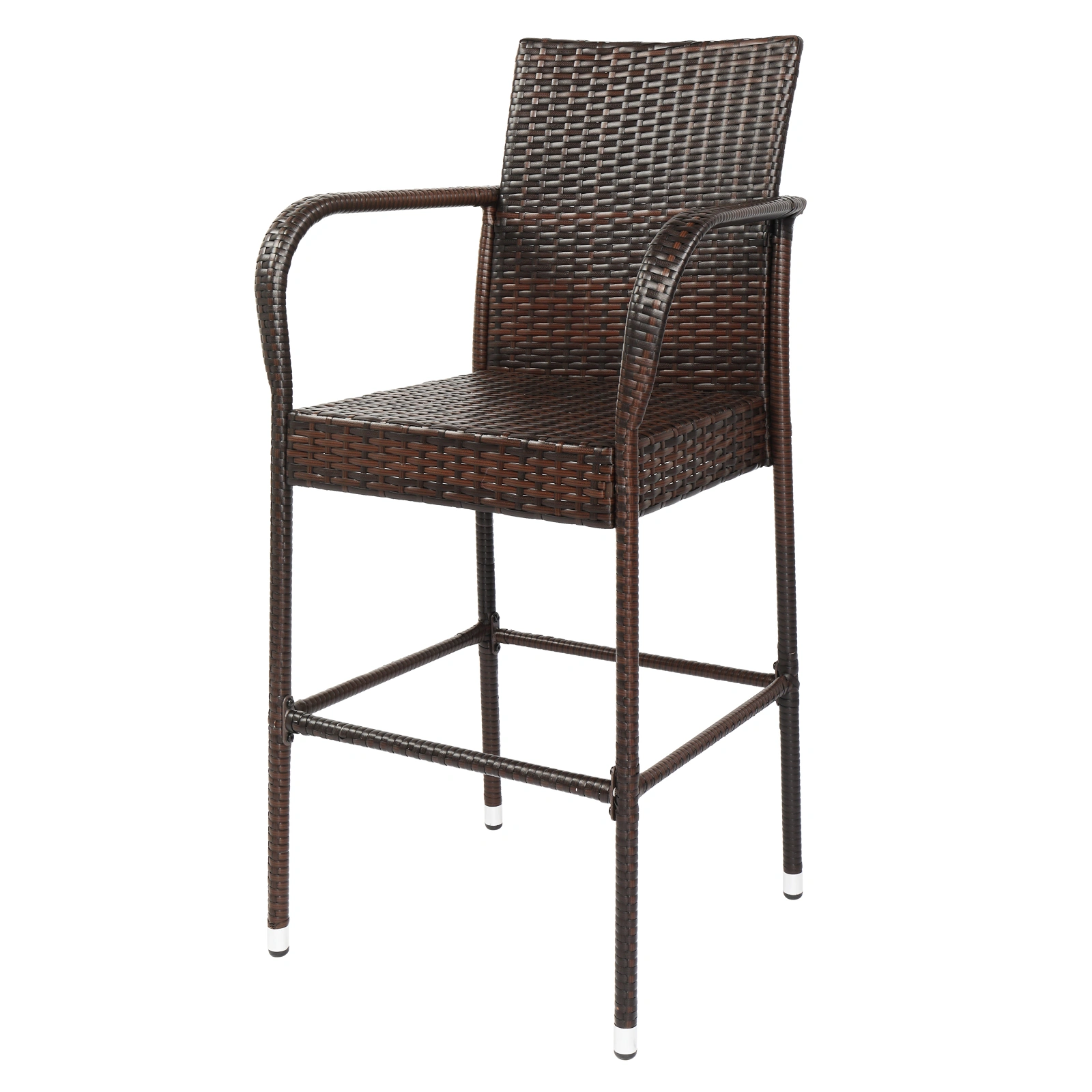 2pcs High Bar Stool Chair Brown Gradient Pattern