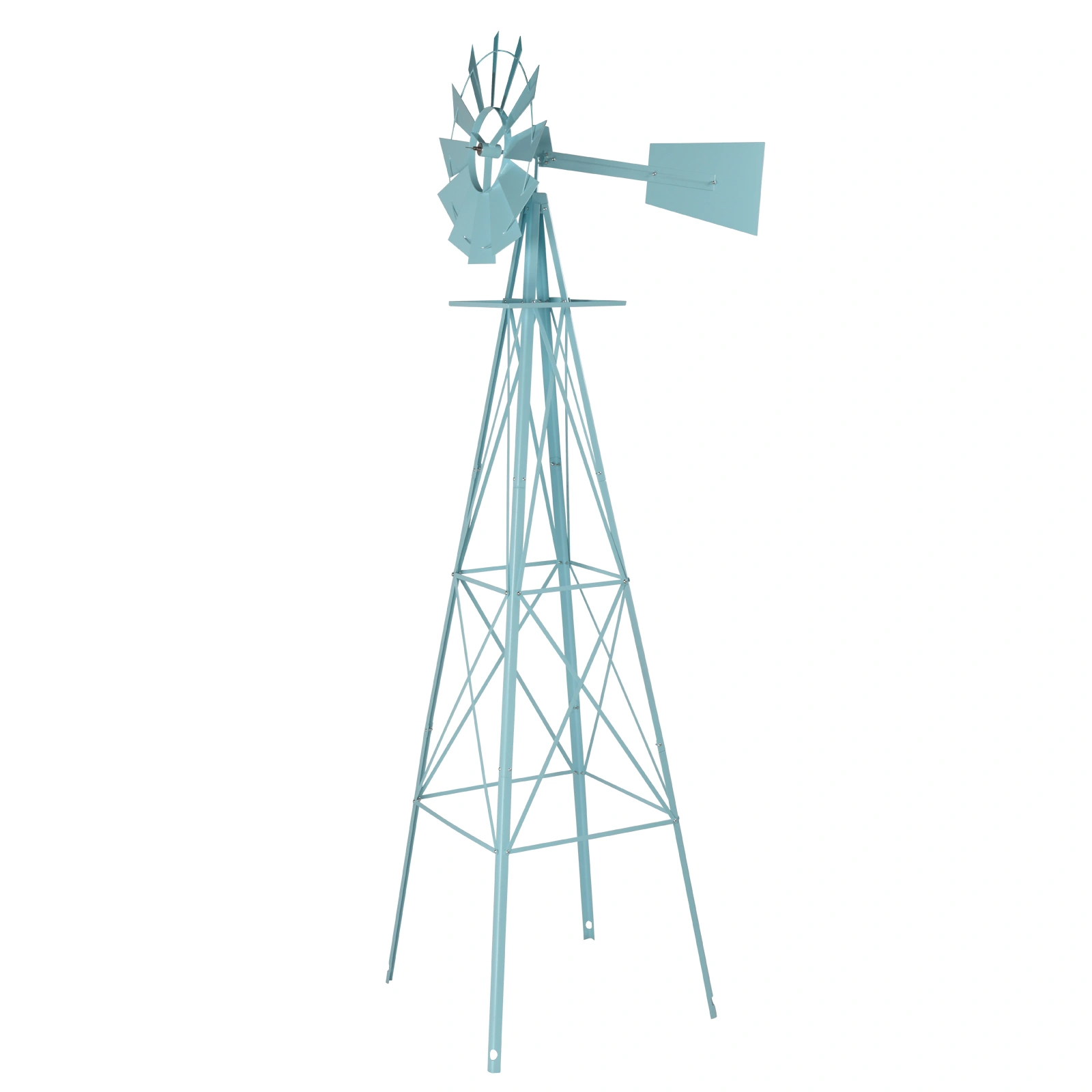 8FT Blue Weather Resistant Garden Windmill Outdoor Yard Patio Decorative Accent Piece