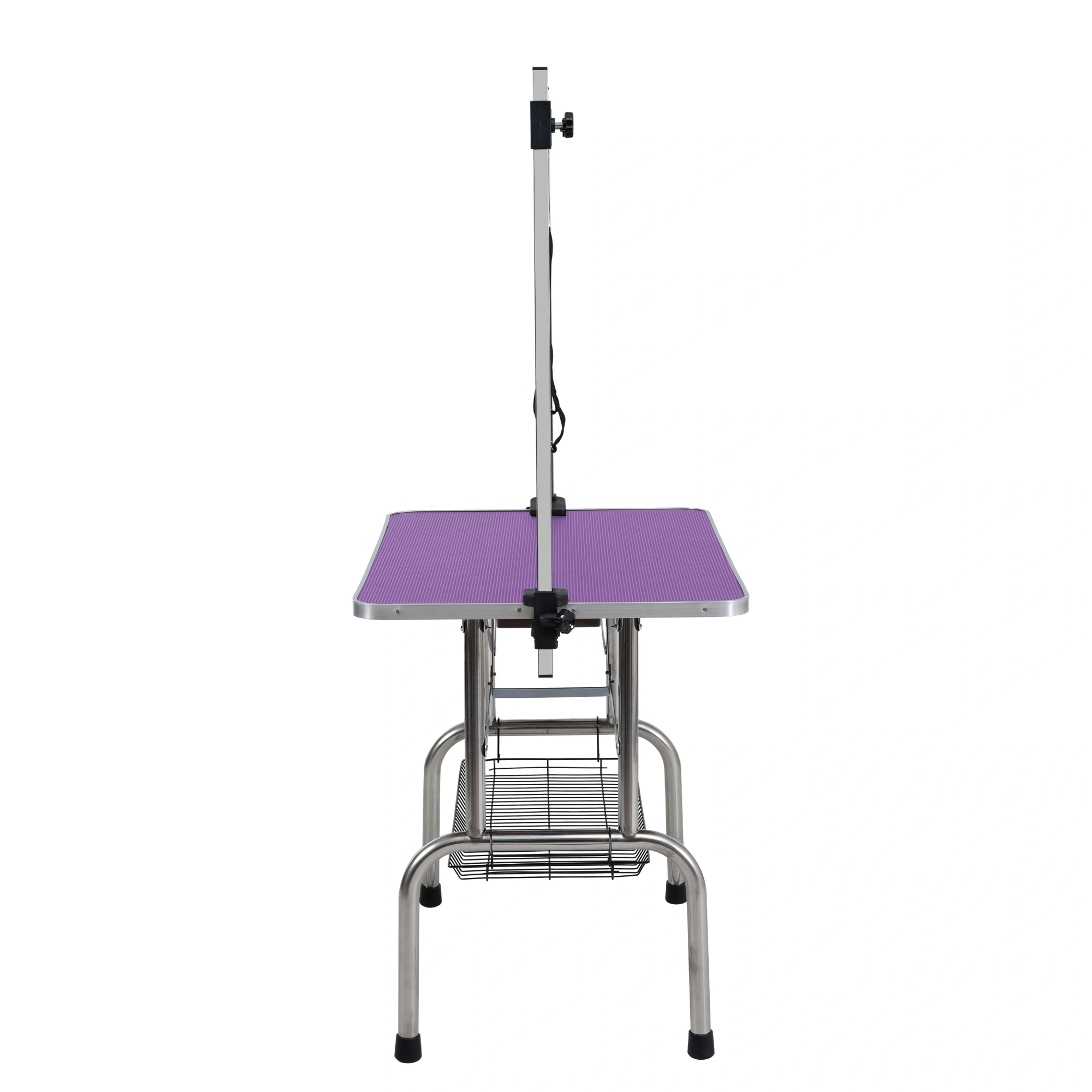 36" Folding Dog Grooming Table Stainless Steel Frame with Rubber Mat, Adjustable Arm & Clamps, Purple Pet Grooming Table for Dogs & Cats view 8