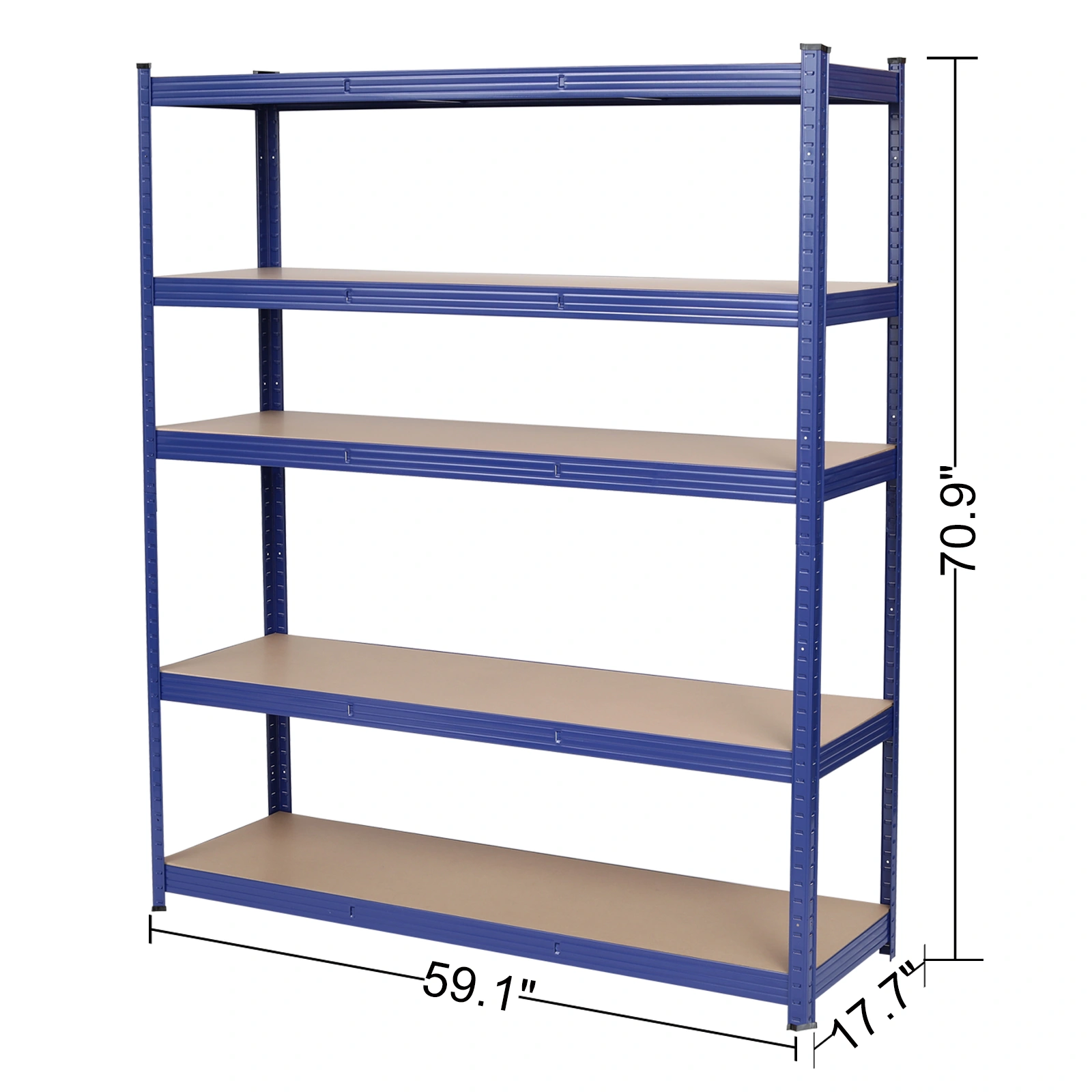 Blue Heavy Duty Metal Garage Shelving Unit, Boltless Shed Storage Shelf Rack, Strong Utility view 3