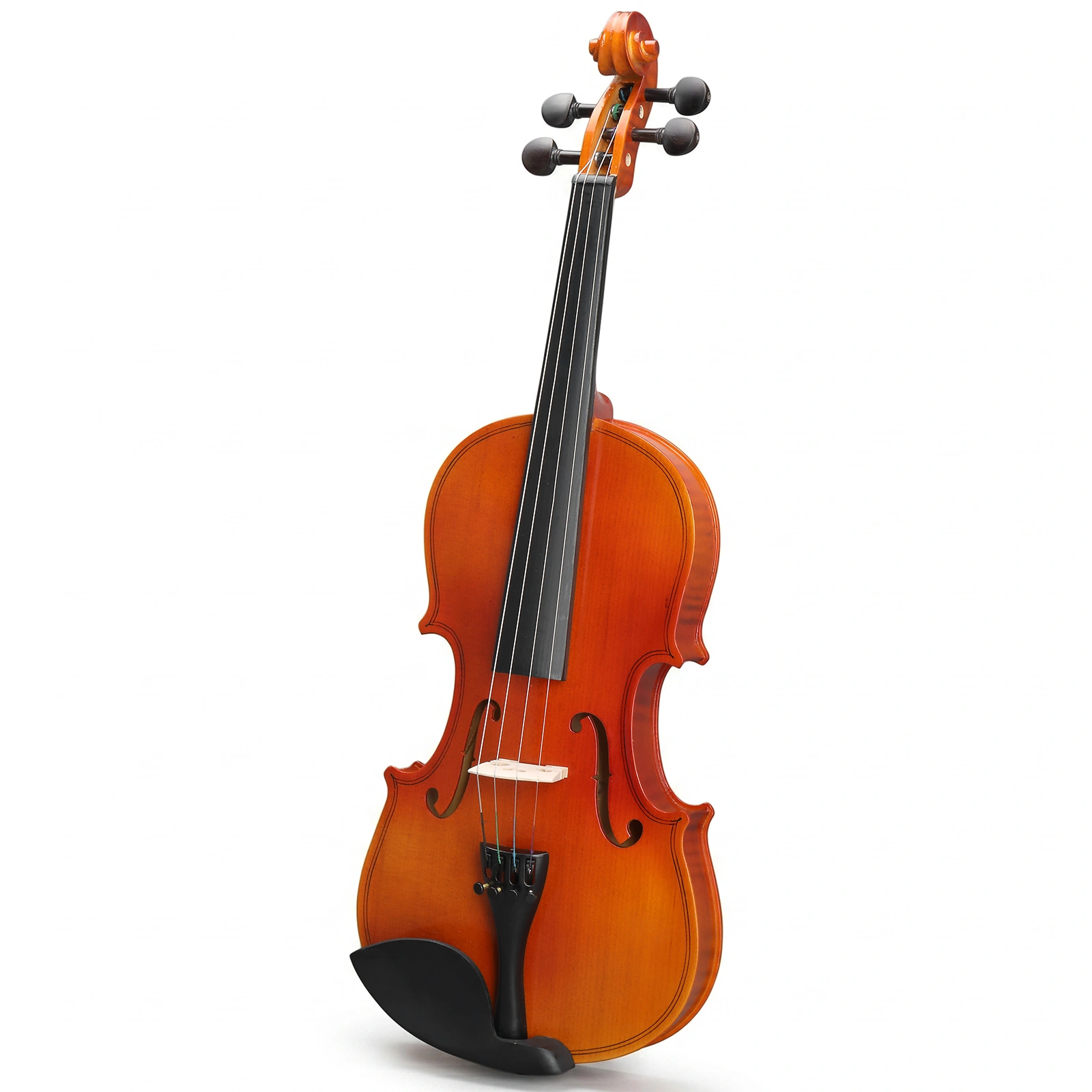 4/4 Acoustic Violin Matte Tiger Stripe Full Size Violin Set with Tuner, Strings, Shoulder Rest, Rosin, Bow & Gift Box - Includes Phonetic Symbols Sticker