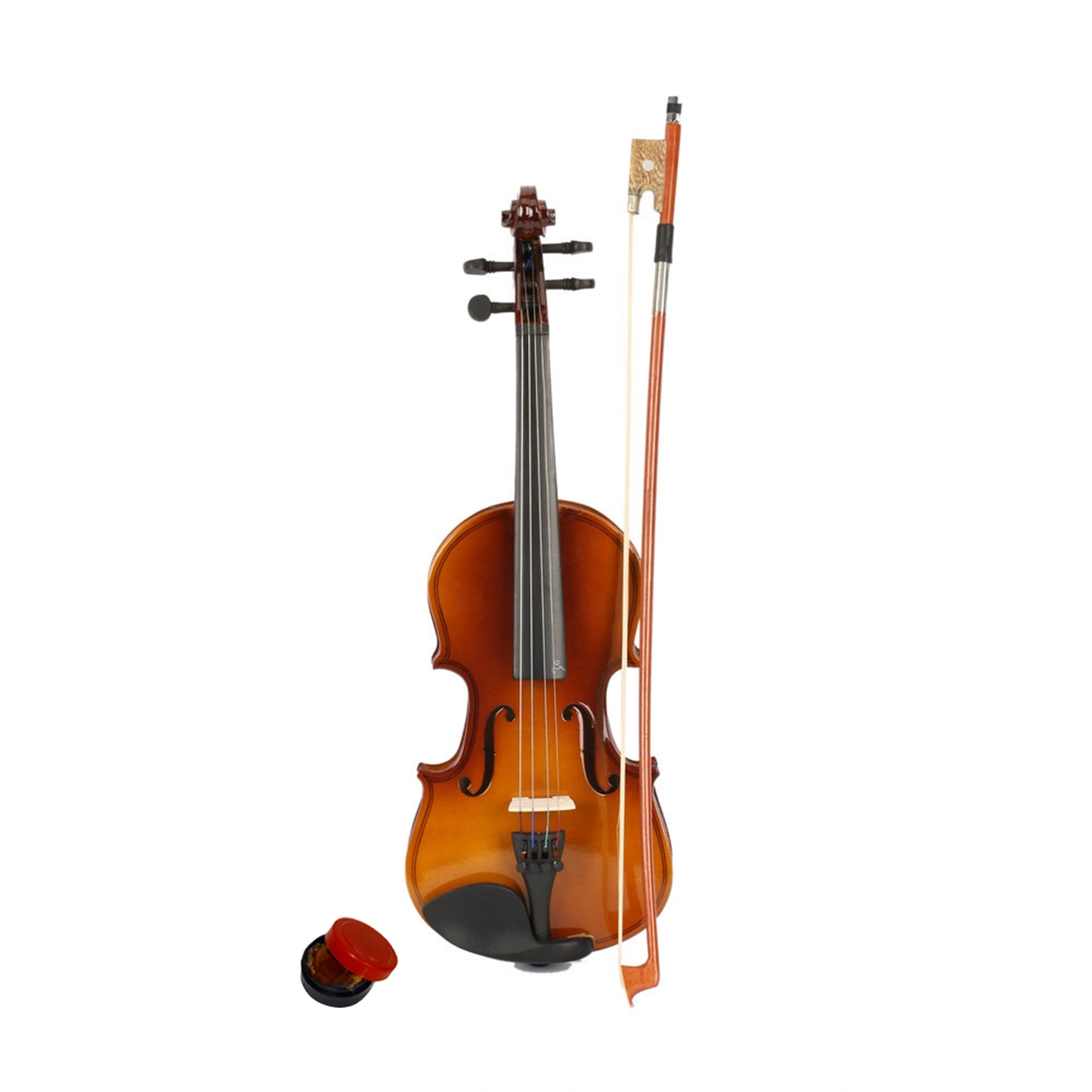 New 1/8 Acoustic Violin Case Bow Rosin Natural view 3